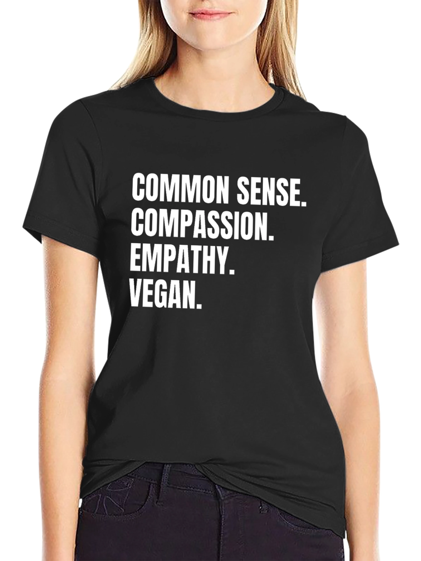 Common Sense Vegan T-Shirt - Black Graphic Tee