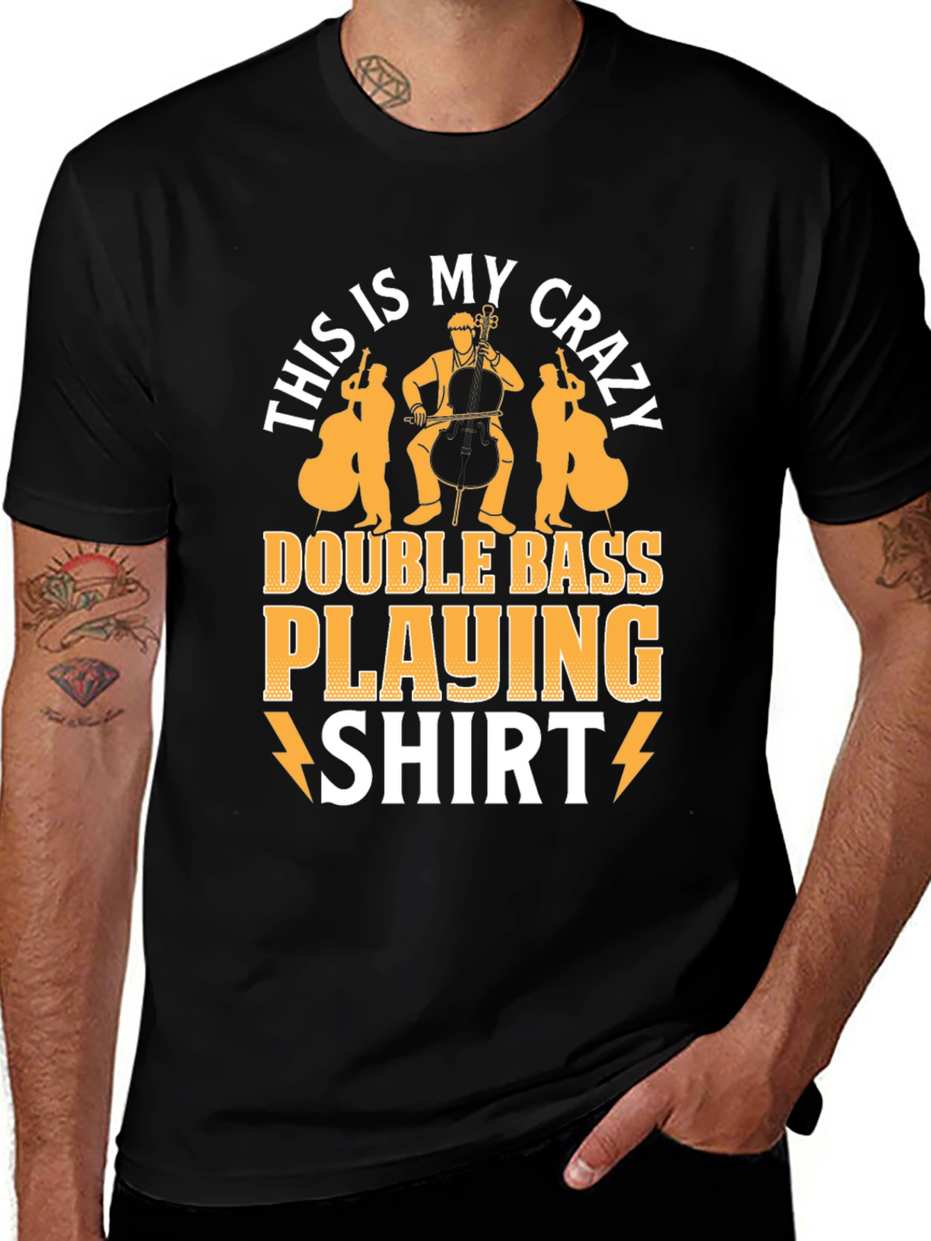 Crazy Double Bass Playing Shirt