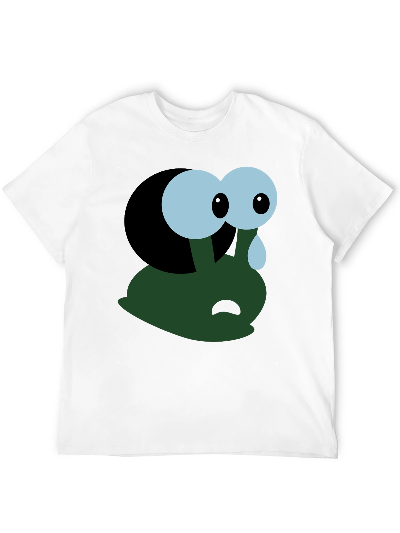 Sad Cartoon Character T-Shirt - Black