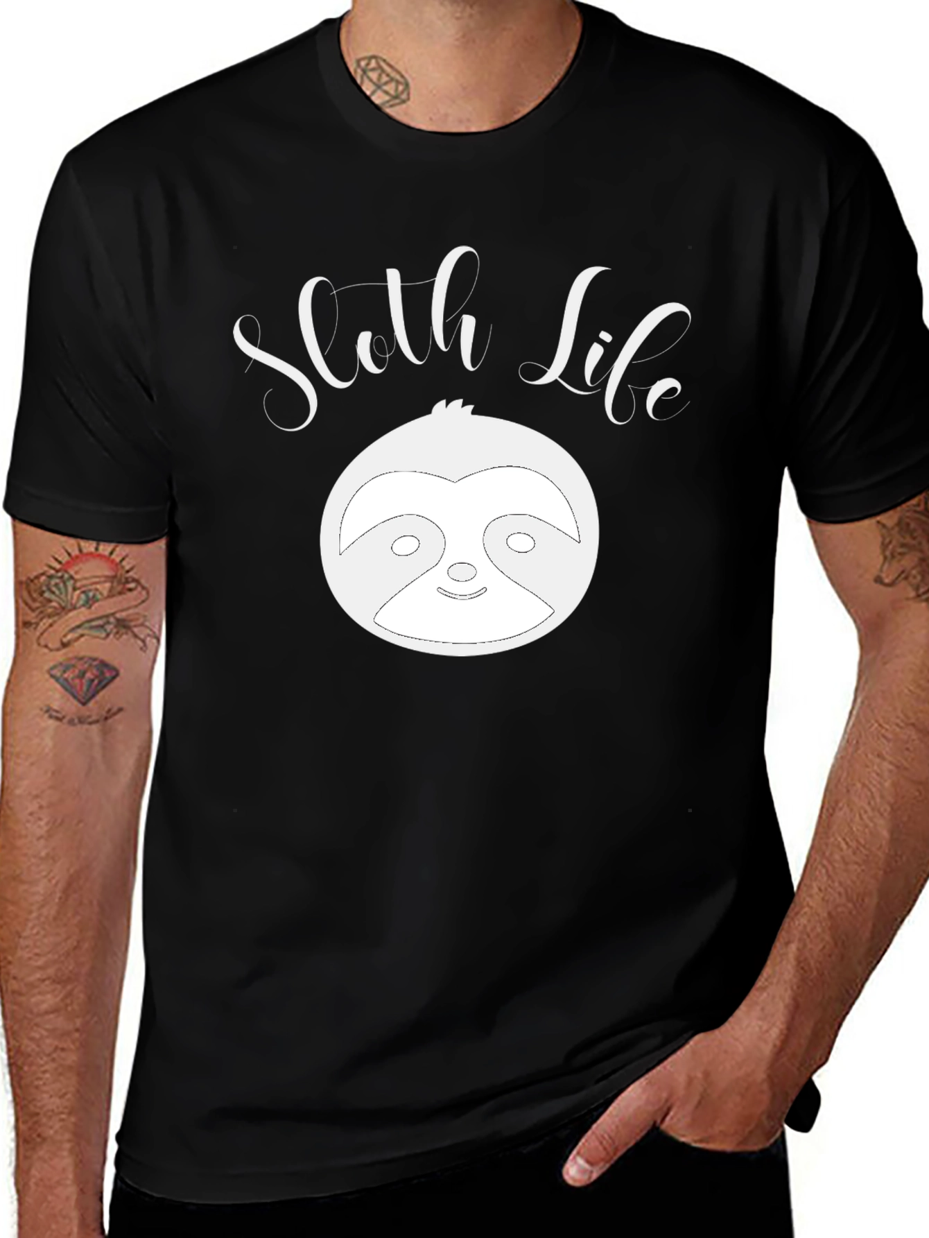 Sloth Life Graphic Tee - Black Unisex T-Shirt