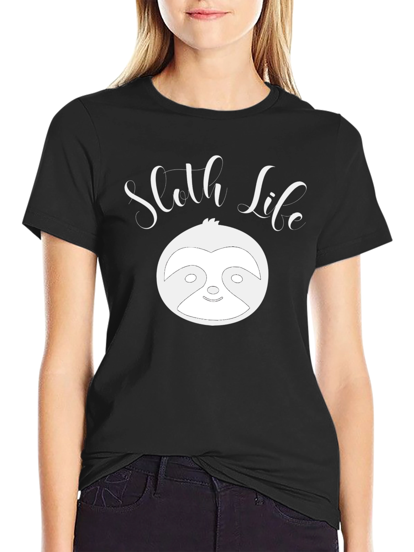Sloth Life Graphic Tee - Black Unisex T-Shirt