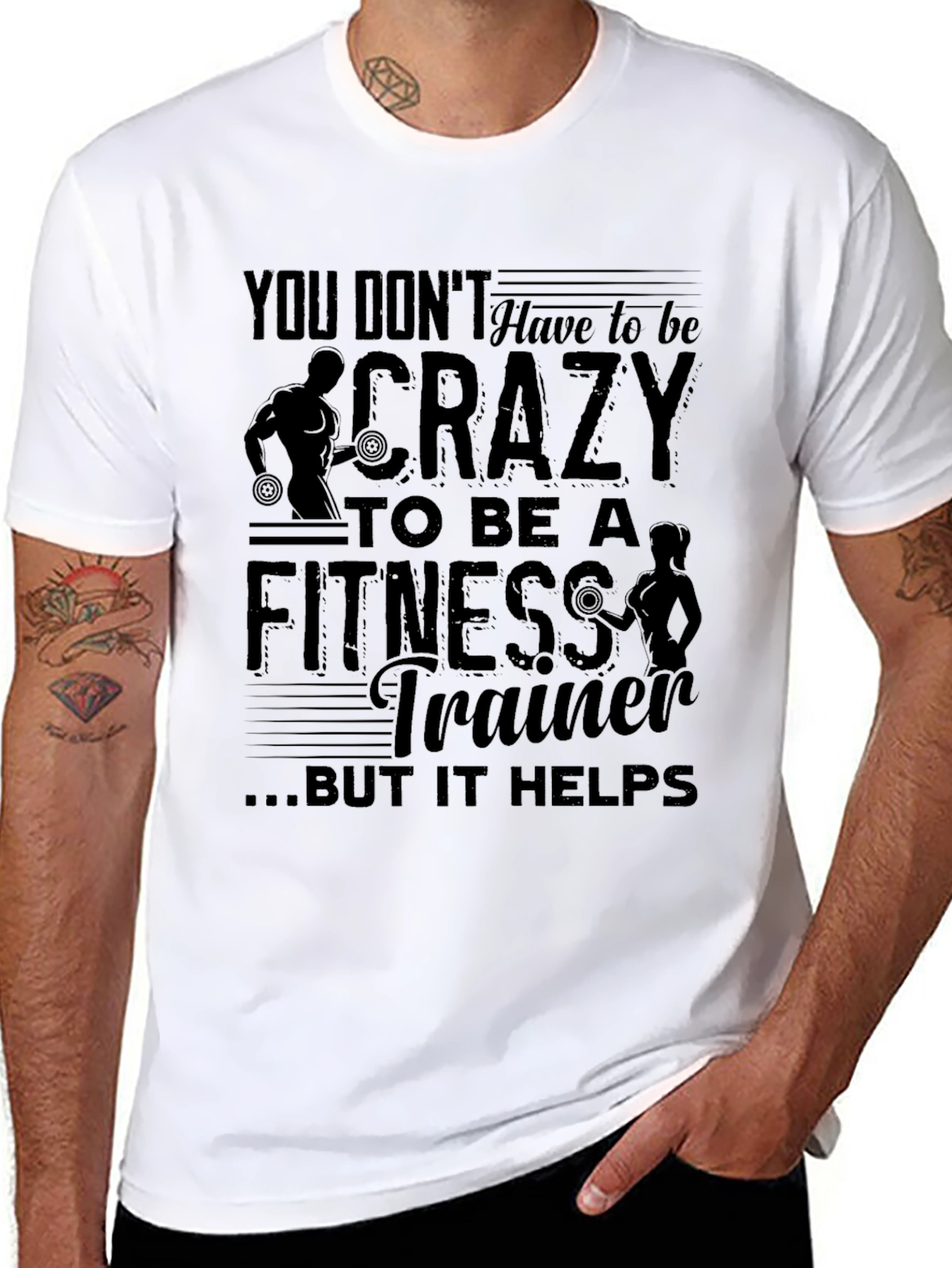 Crazy Fitness Trainer Black T-Shirt