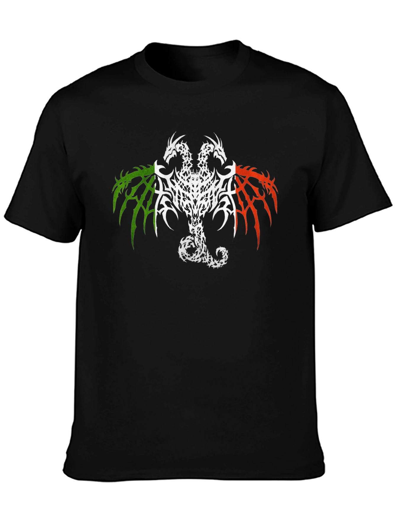 Two Headed Dragon Graphic Tee - Black