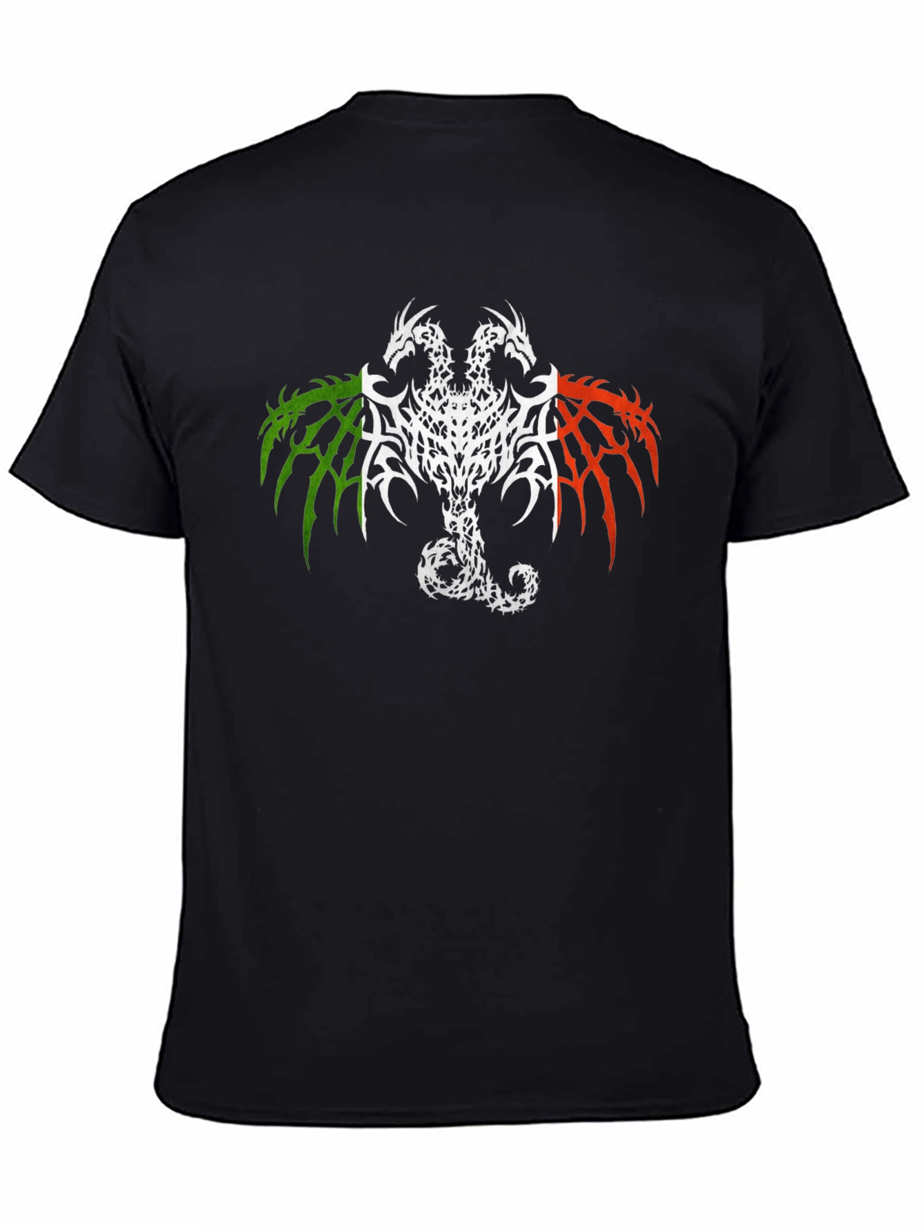 Two Headed Dragon Graphic Tee - Black