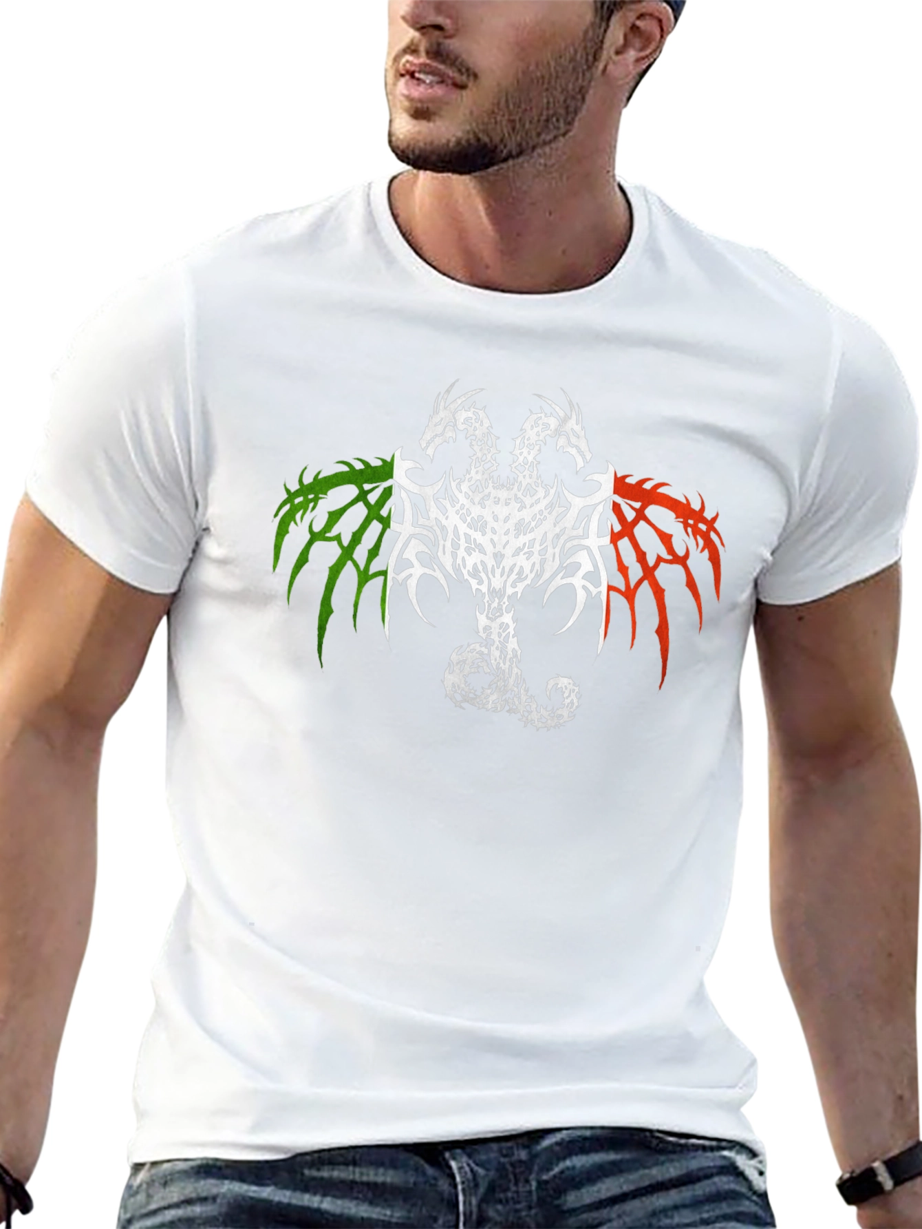Two Headed Dragon Graphic Tee - Black