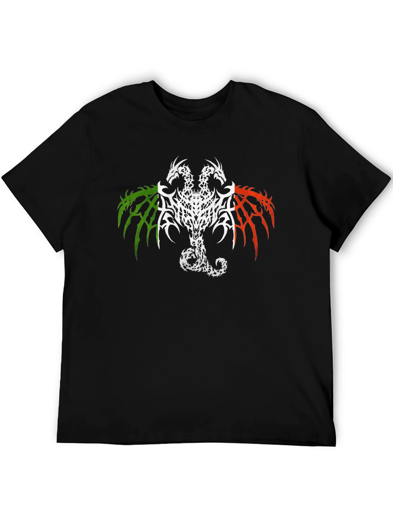 Two Headed Dragon Graphic Tee - Black