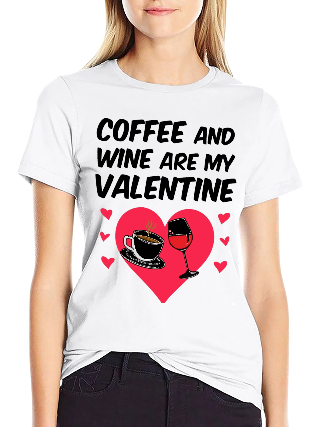 Coffee and Wine Valentines Day Graphic Tee