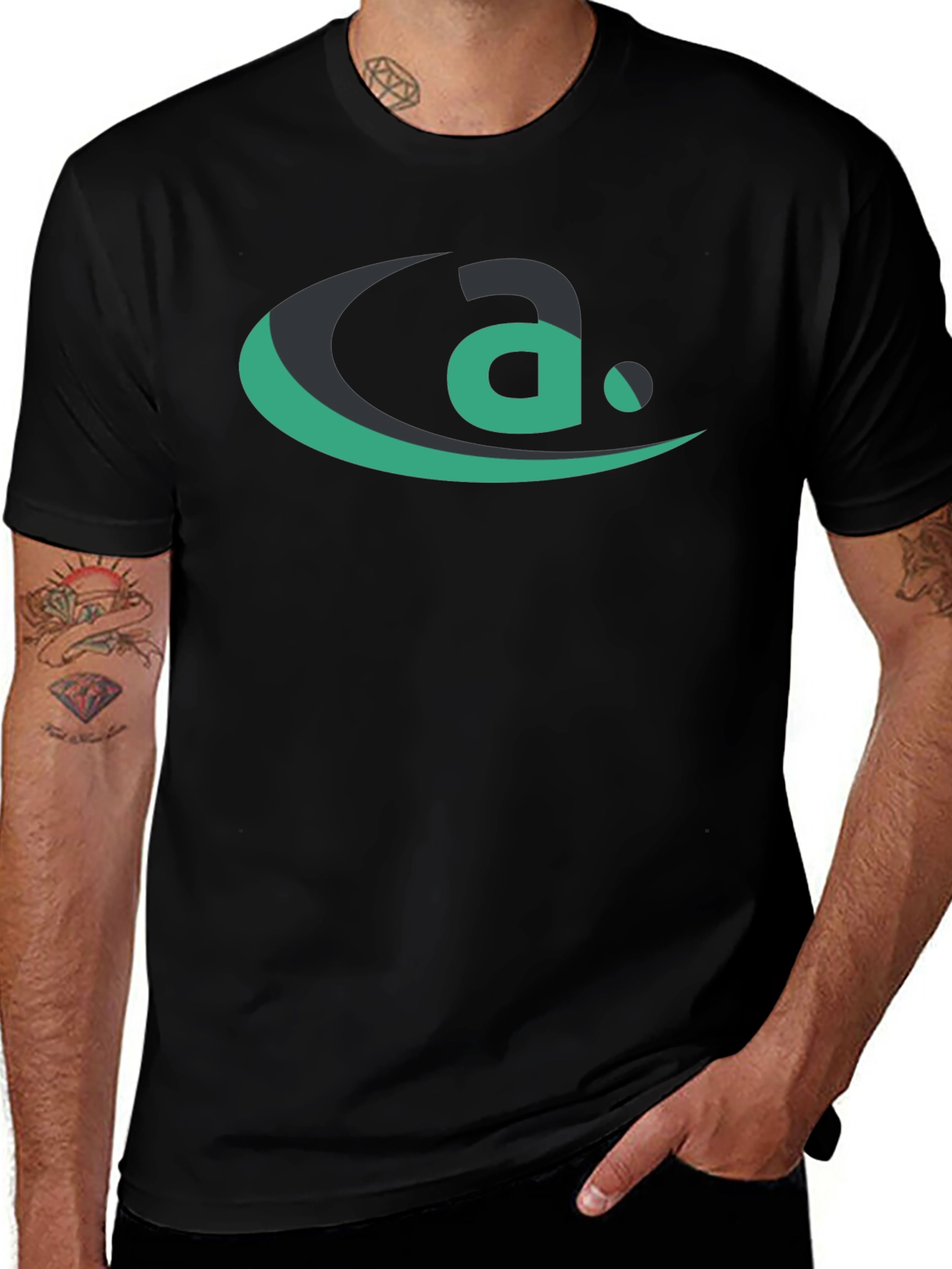Modern a Logo Black T-Shirt