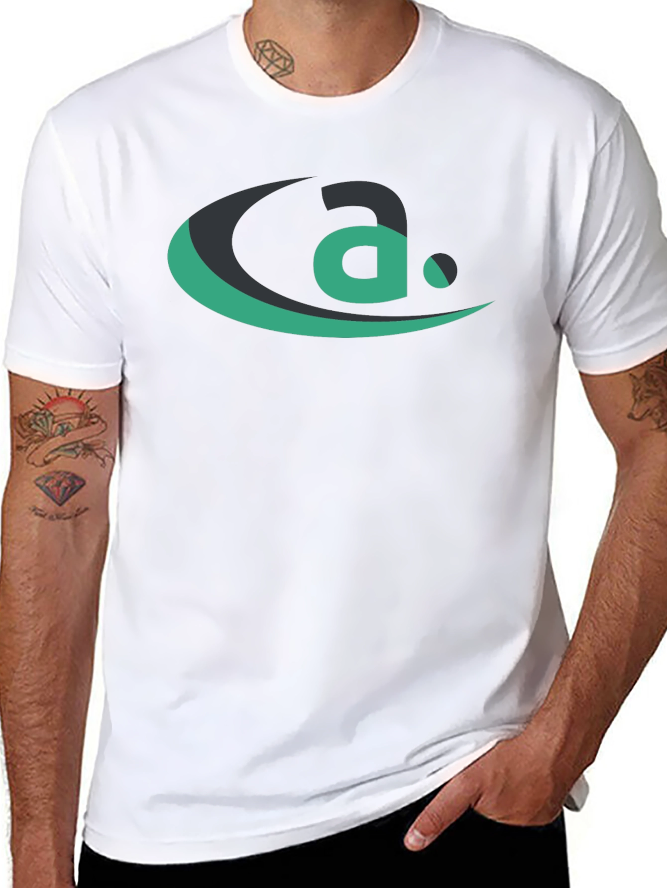 Modern a Logo Black T-Shirt
