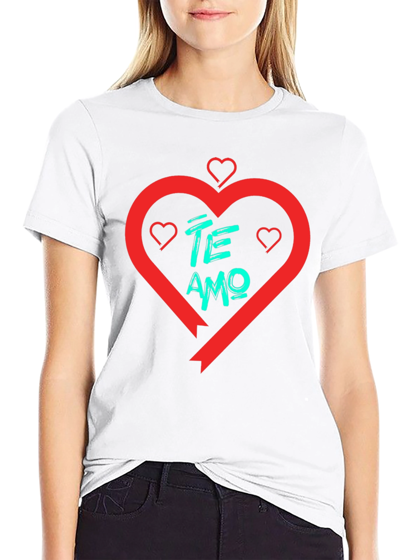 Te Amo Heart T-Shirt - Black