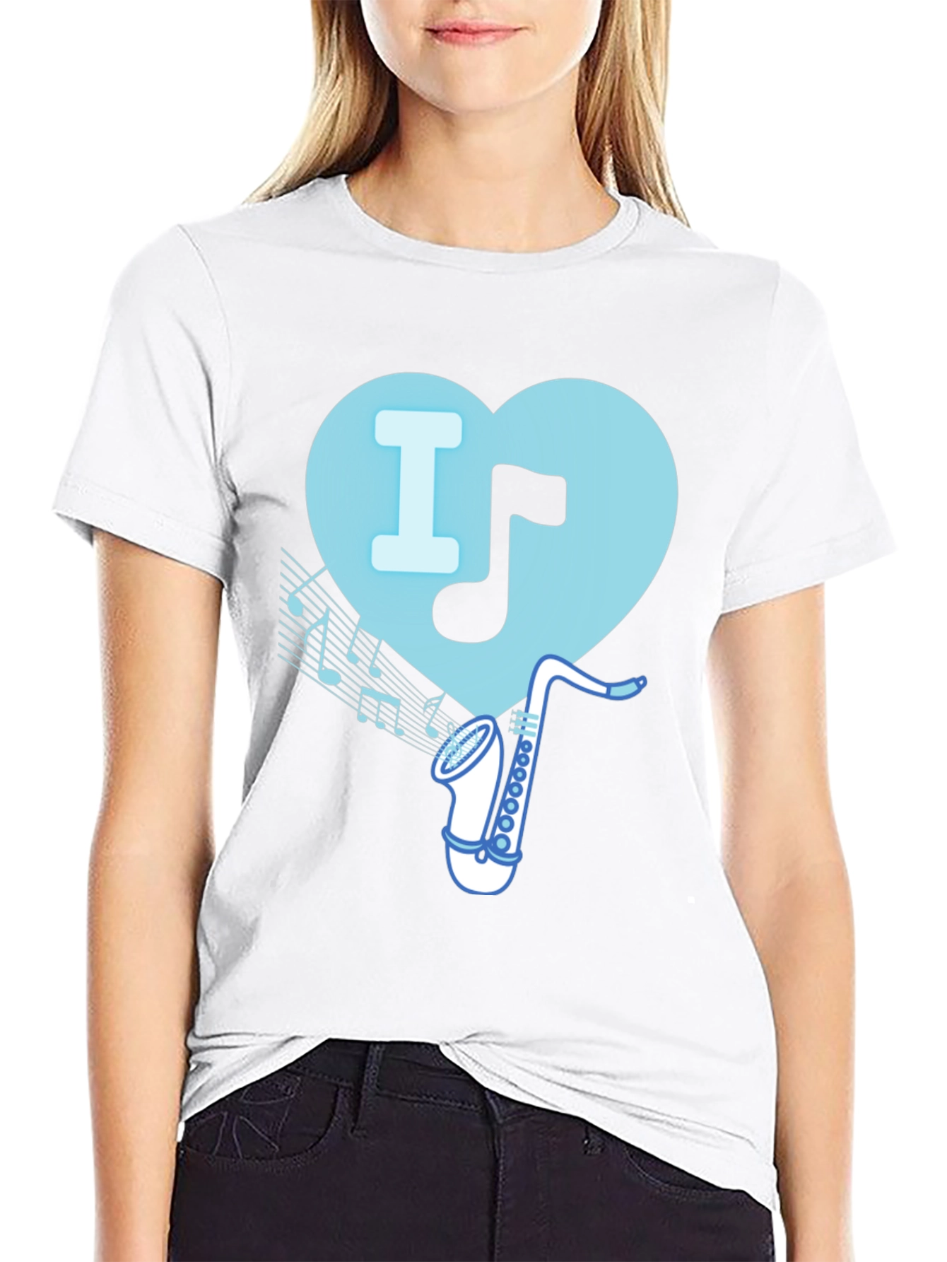 I Heart Saxophone T-Shirt - Music Lover Tee