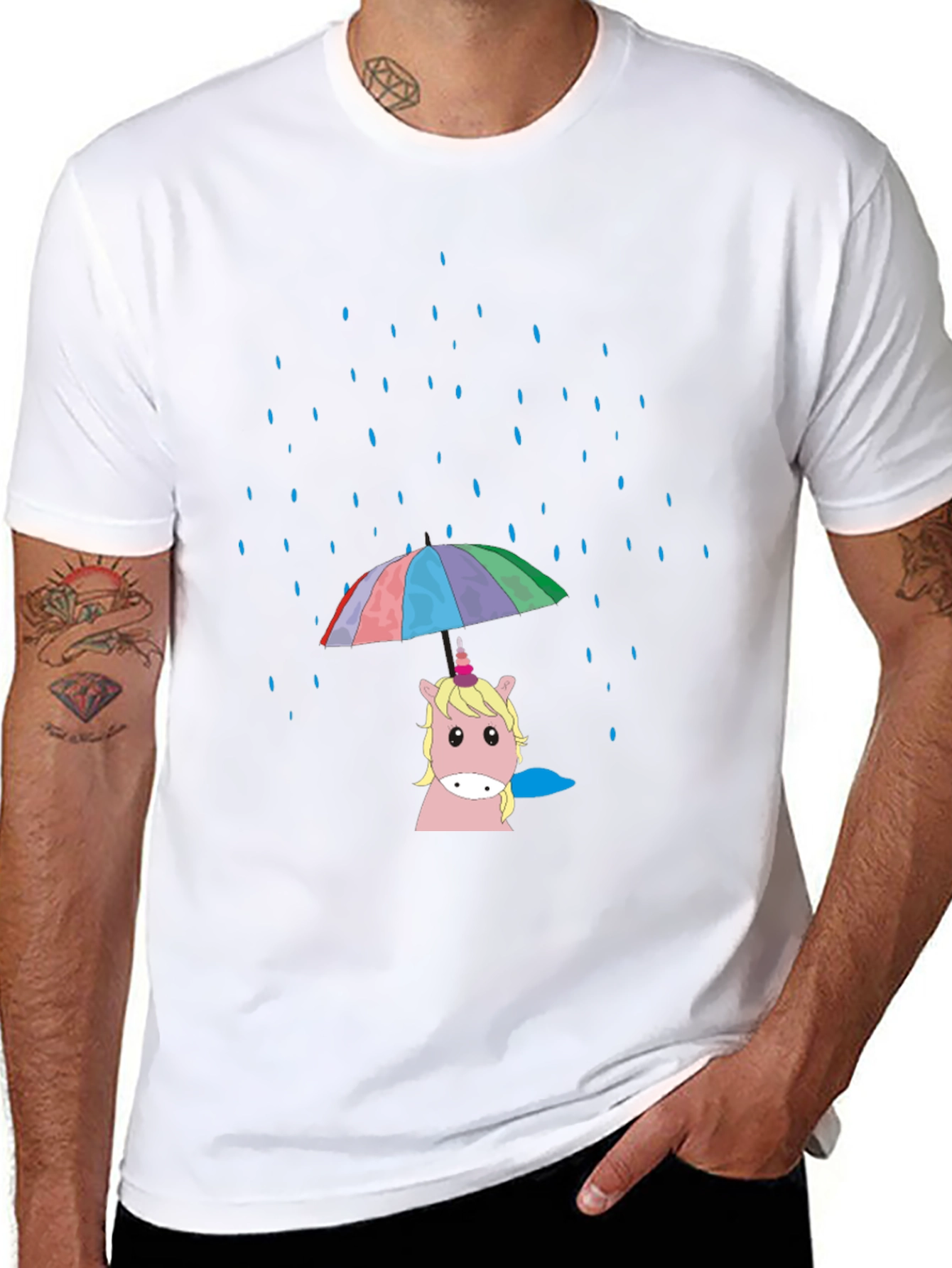 Unicorn Rainbow Umbrella T-Shirt