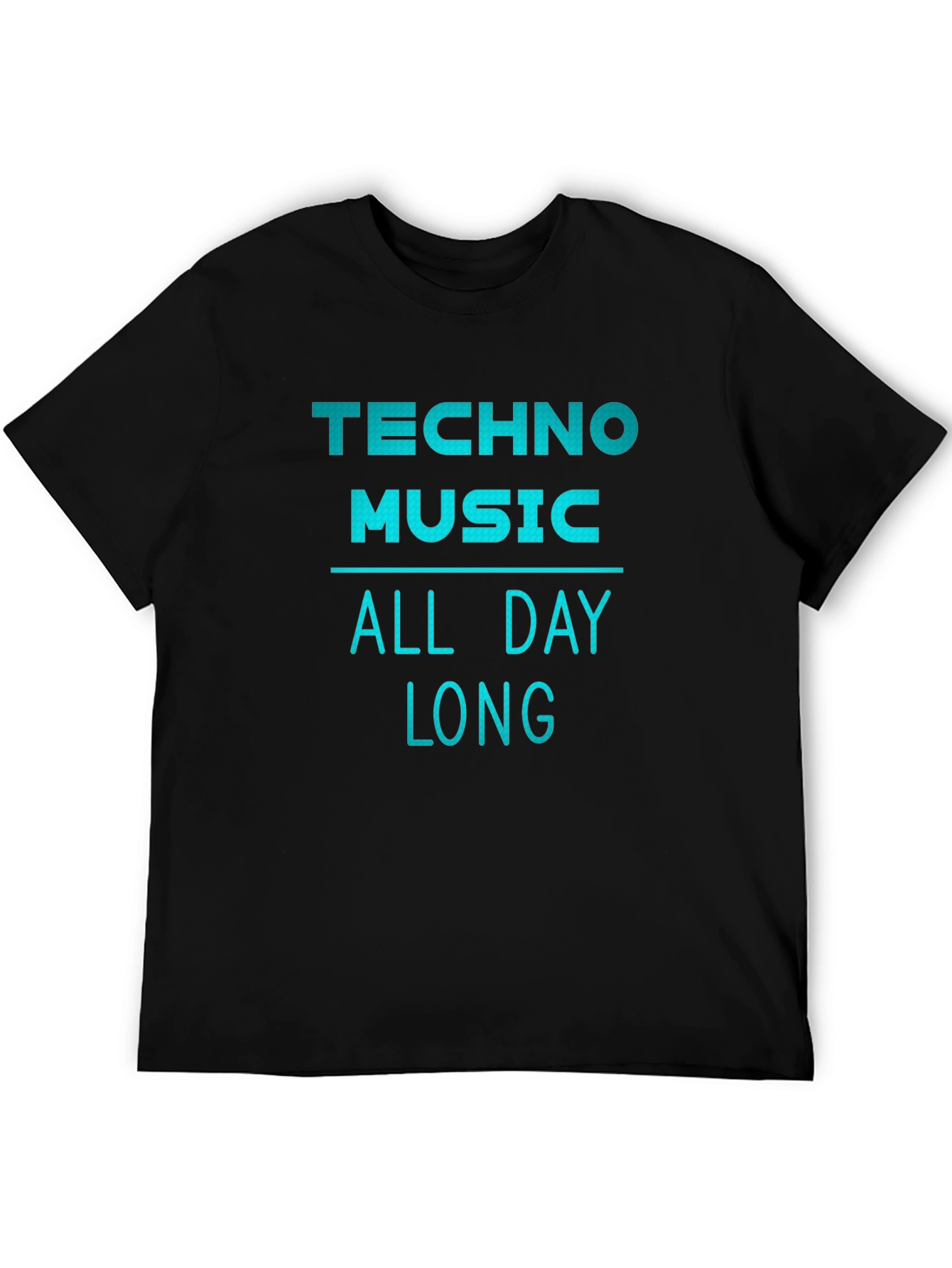 Techno Music All Day Long Graphic Tee - Black
