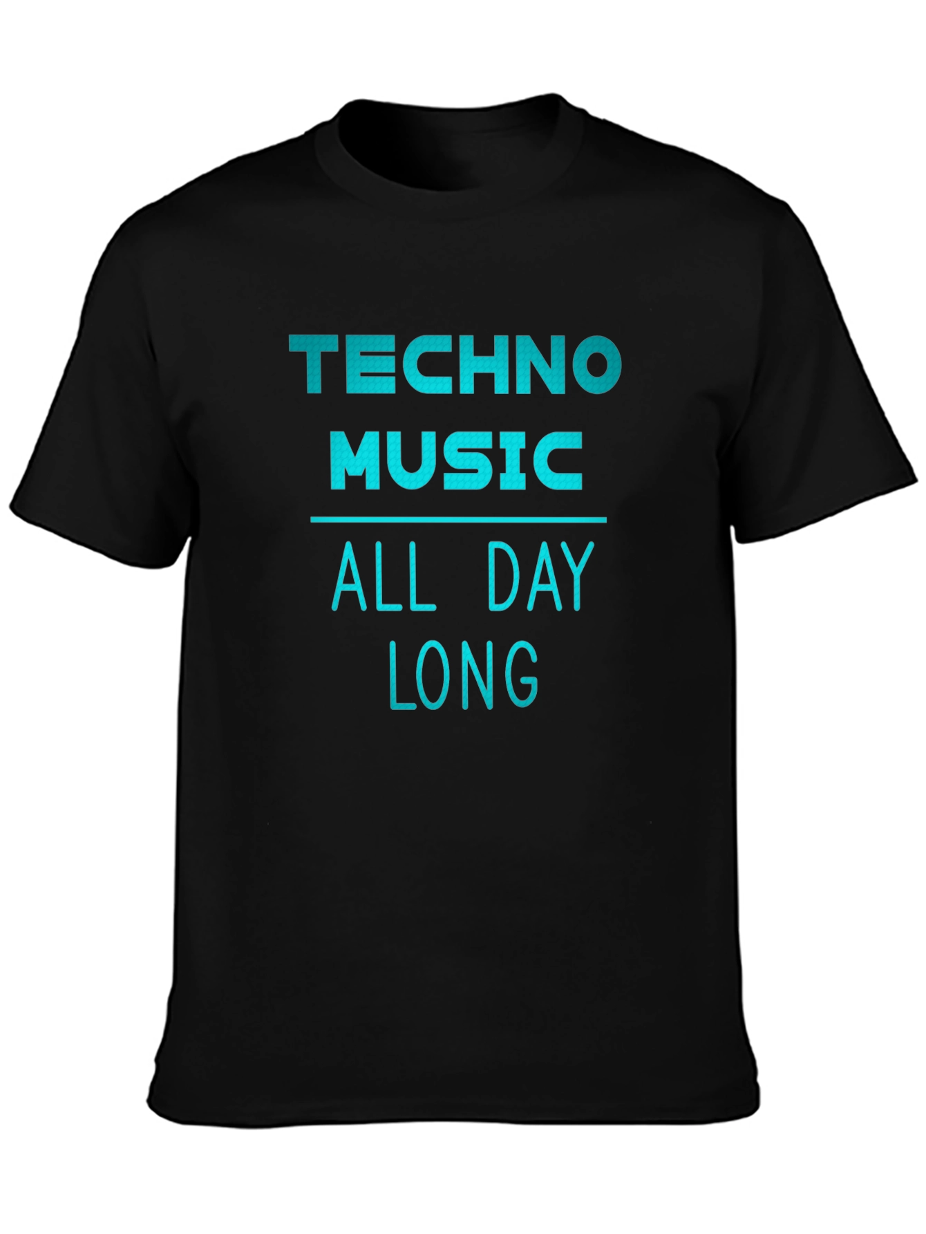 Techno Music All Day Long Graphic Tee - Black