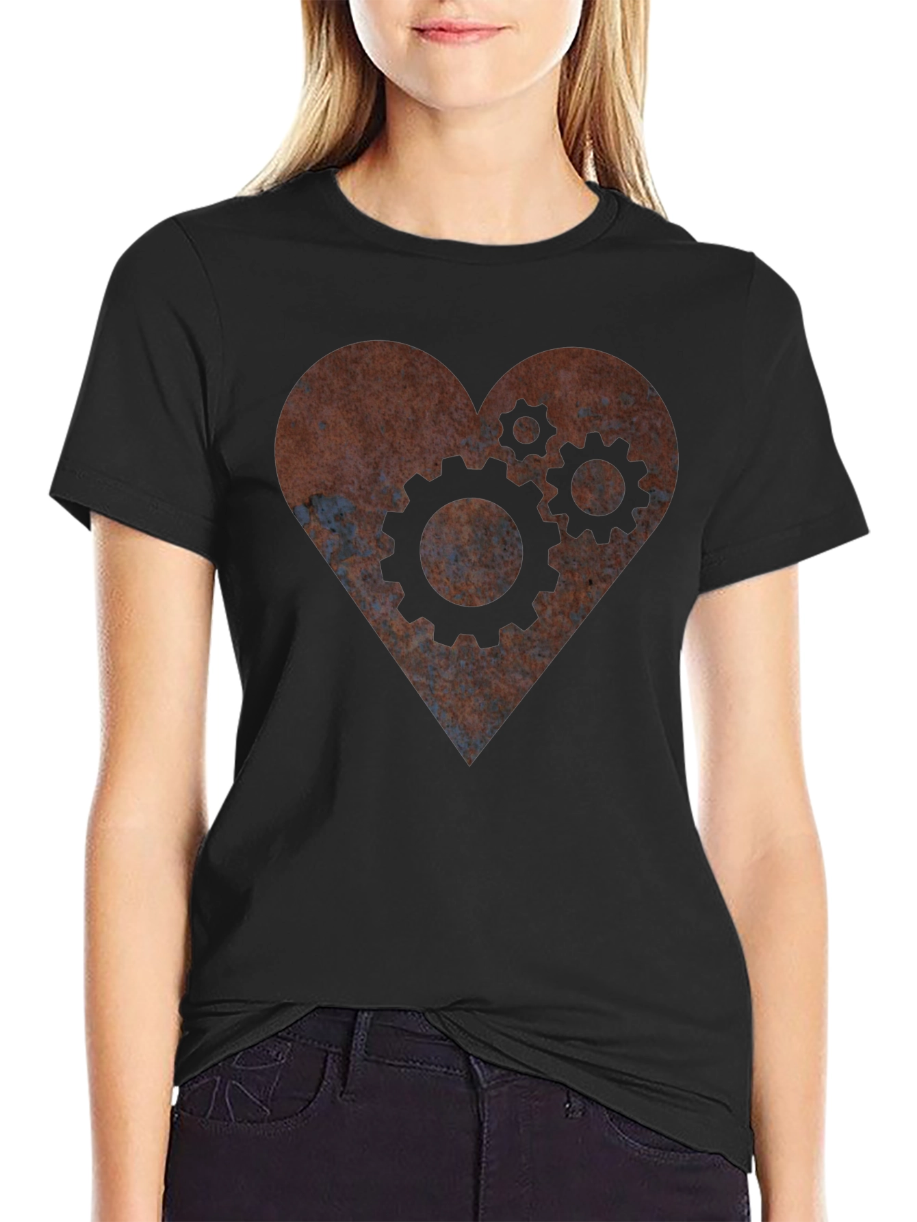 Steampunk Heart Gear T-Shirt - Mechanical Love