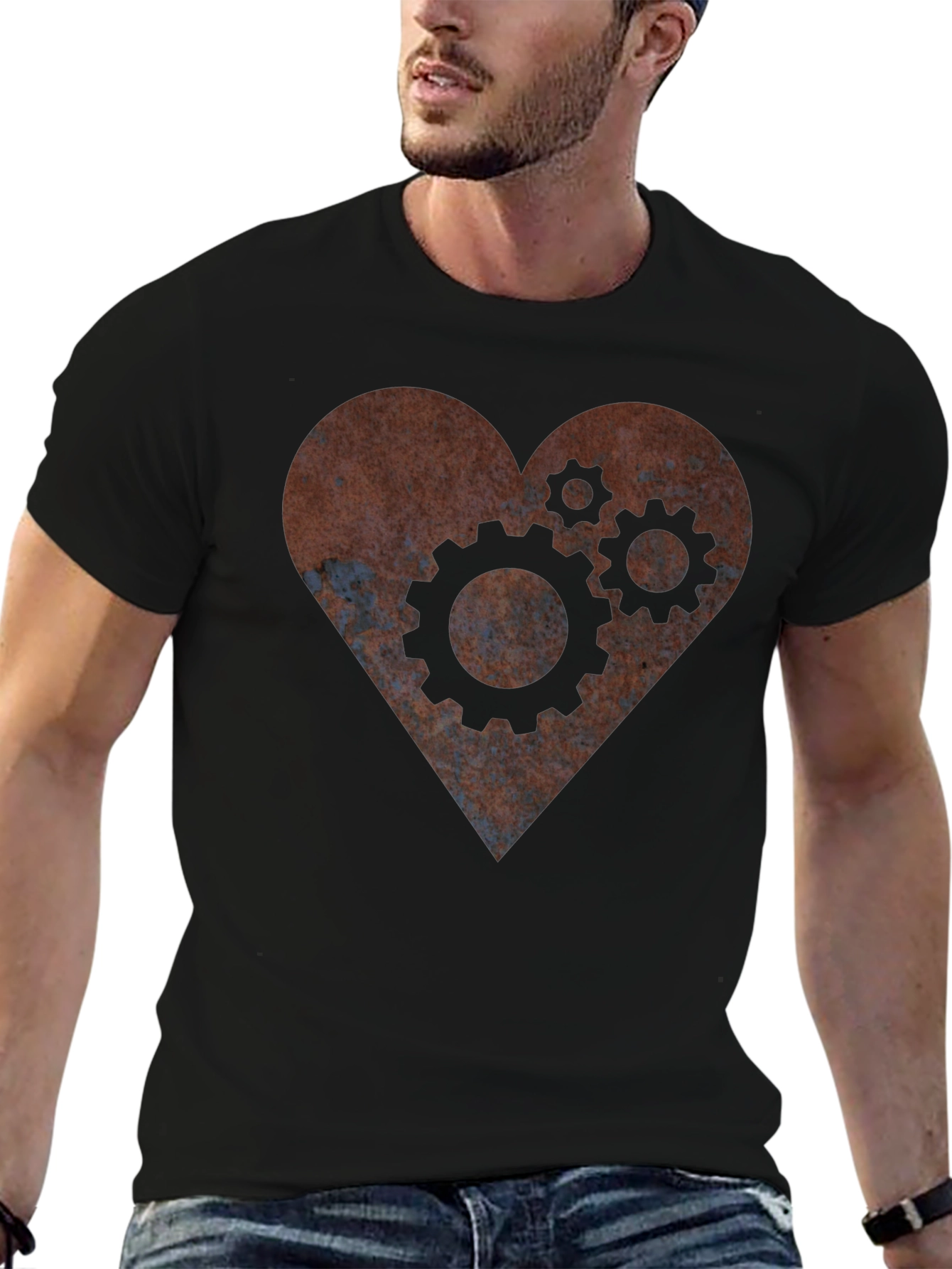 Steampunk Heart Gear T-Shirt - Mechanical Love