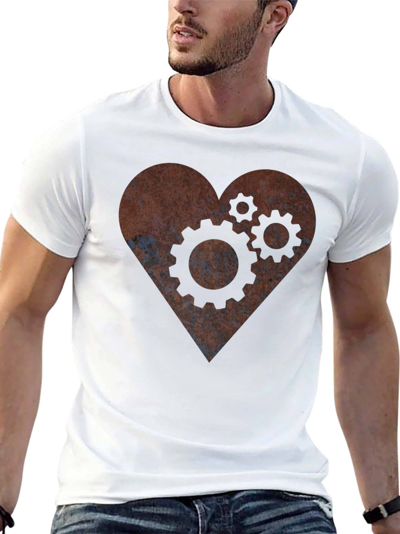 Steampunk Heart Gear T-Shirt - Mechanical Love