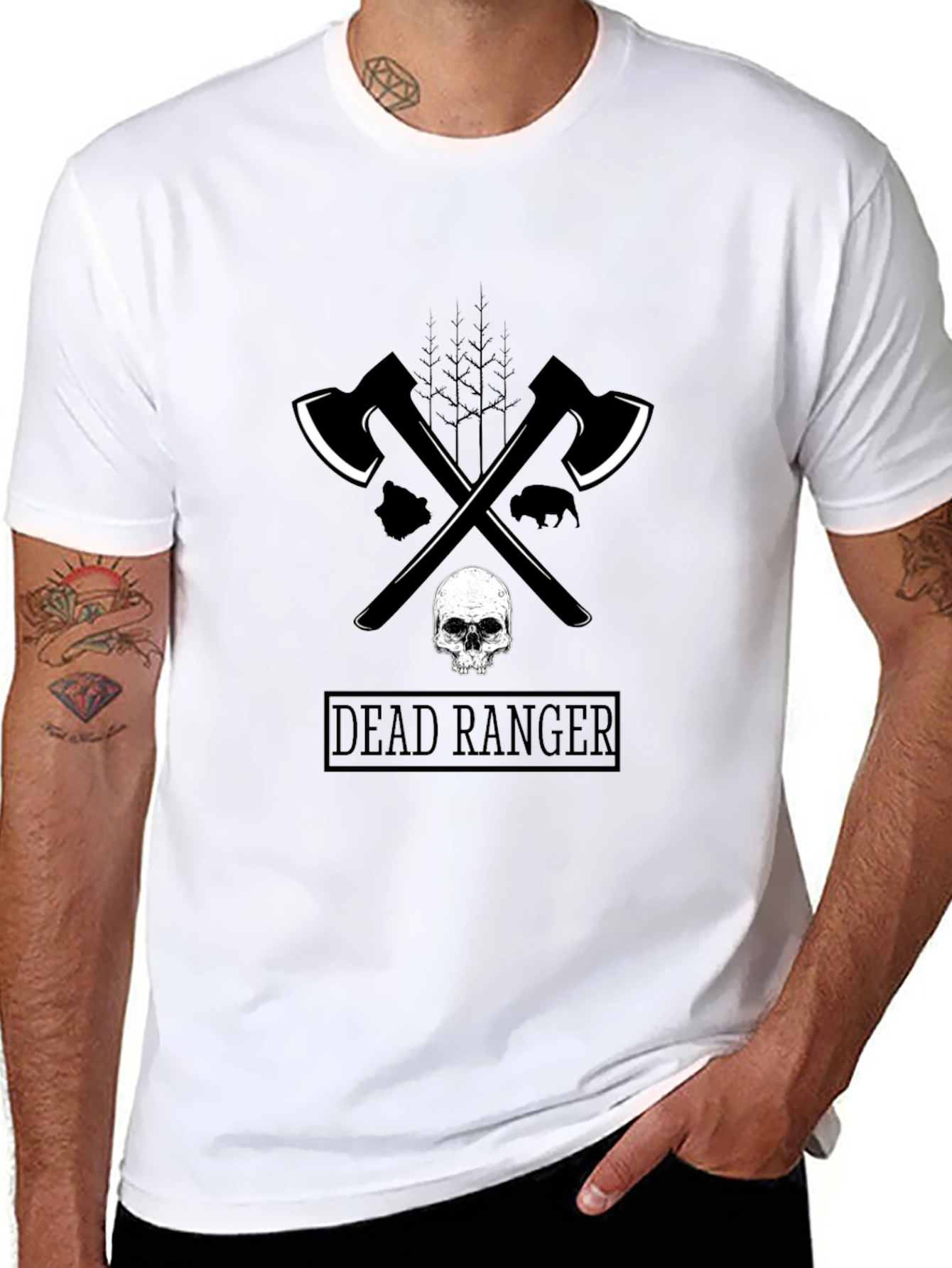 Dead Ranger Graphic T-Shirt - Axe & Skull Design