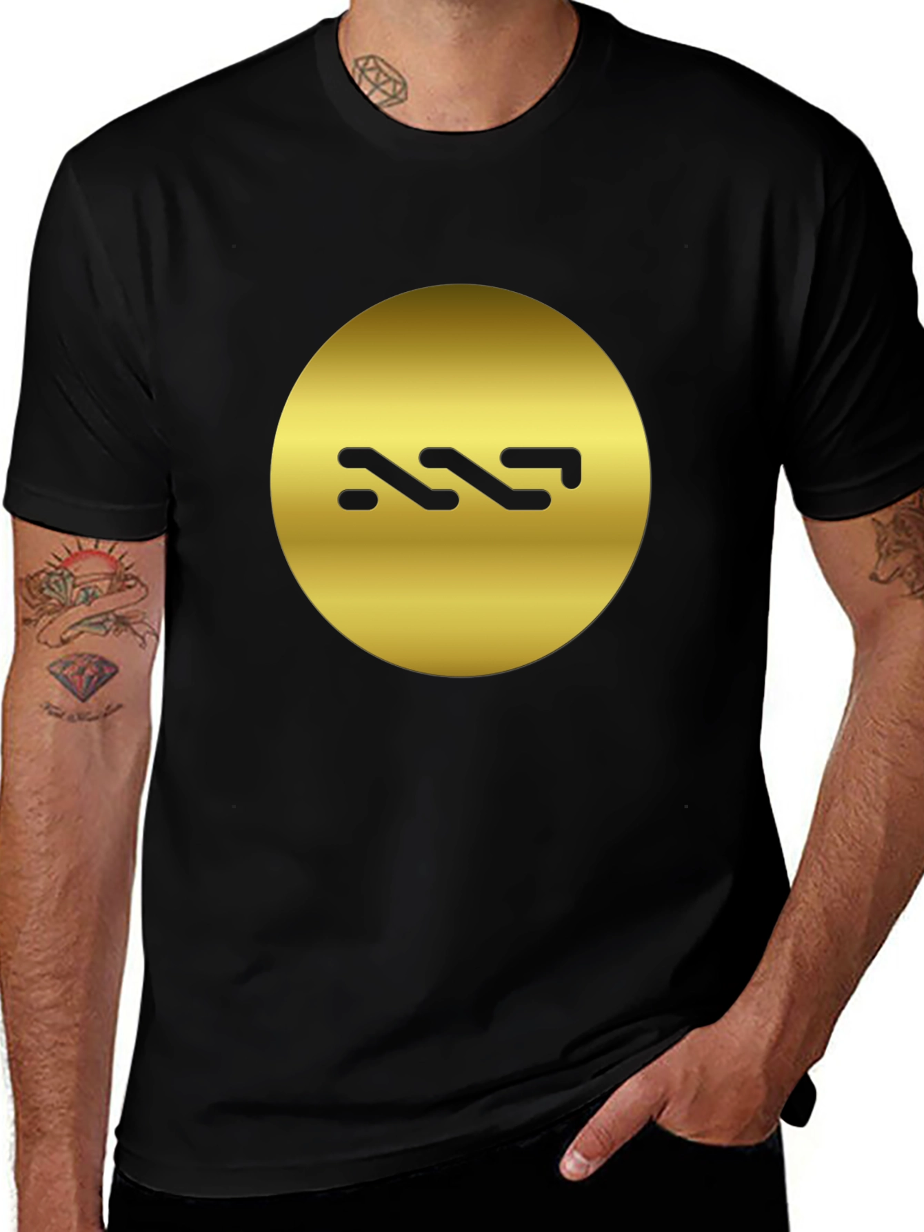 Gold Logo Black T-Shirt