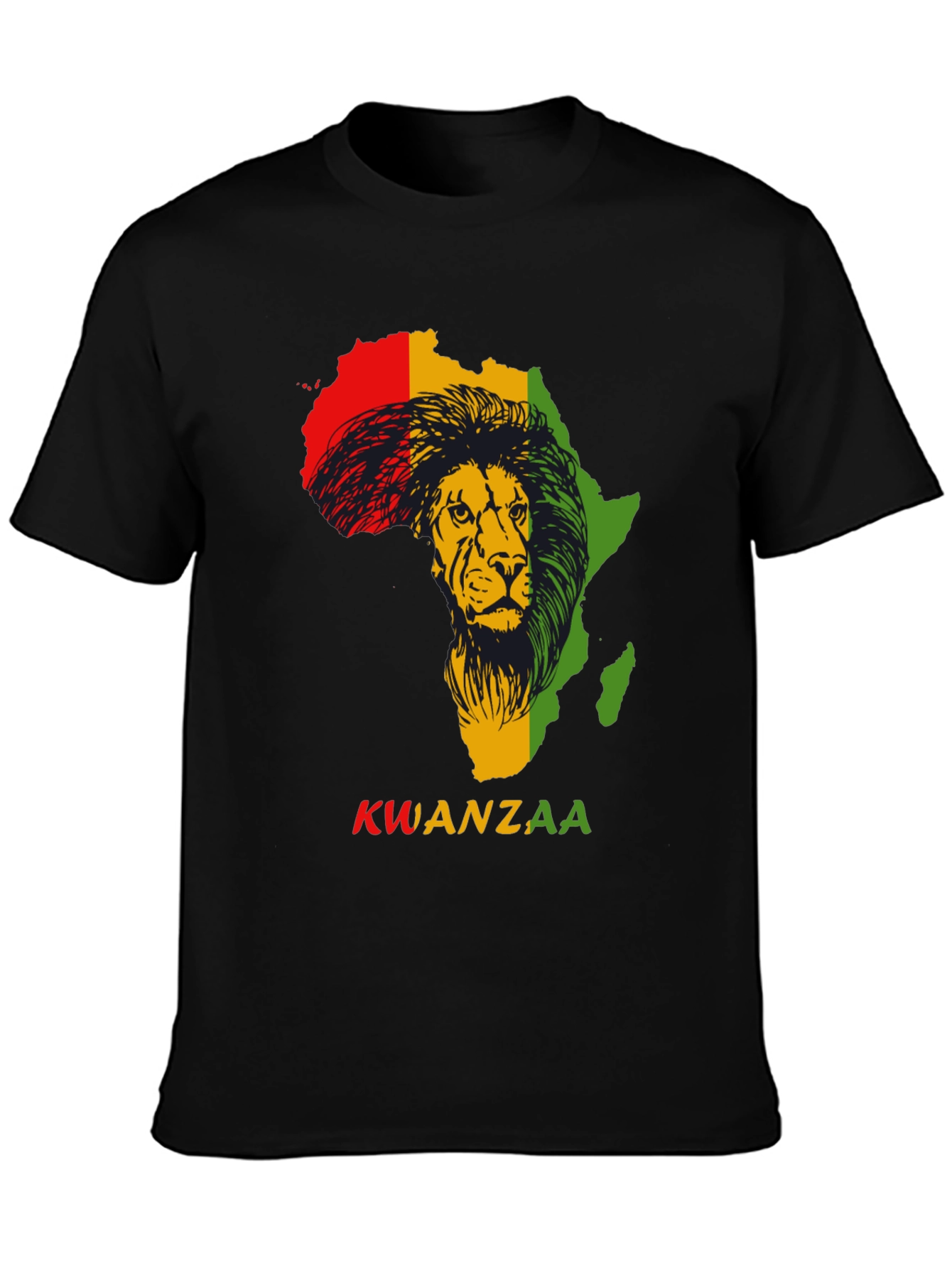 Kwanzaa Africa Lion Black T-Shirt