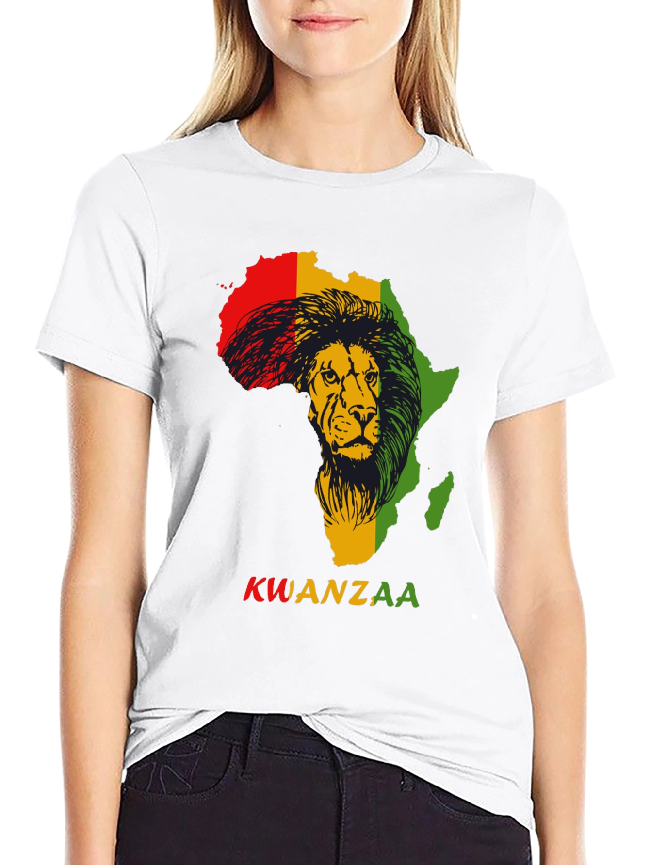 Kwanzaa Africa Lion Black T-Shirt