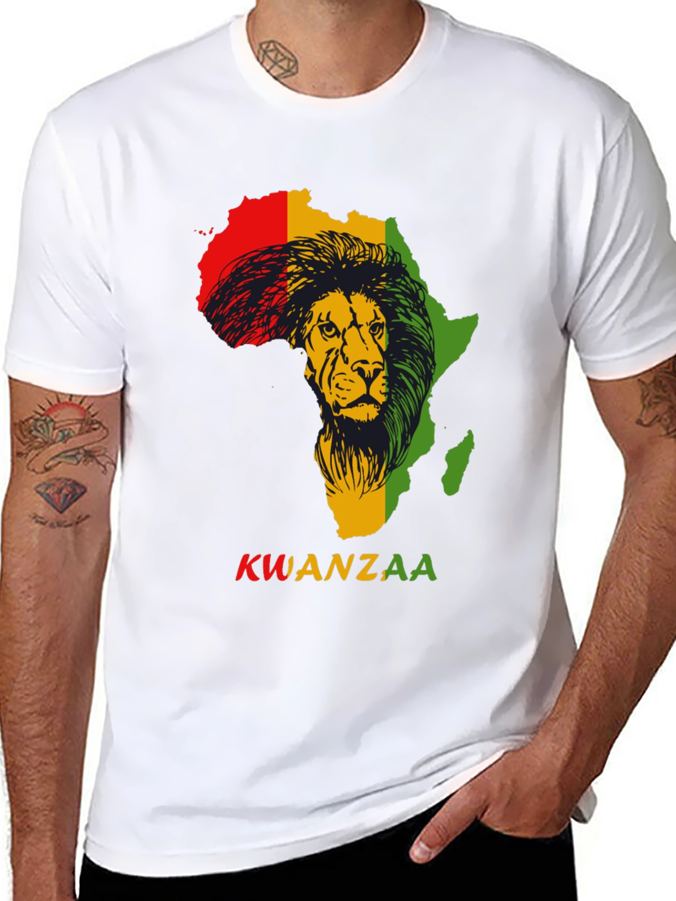 Kwanzaa Africa Lion Black T-Shirt