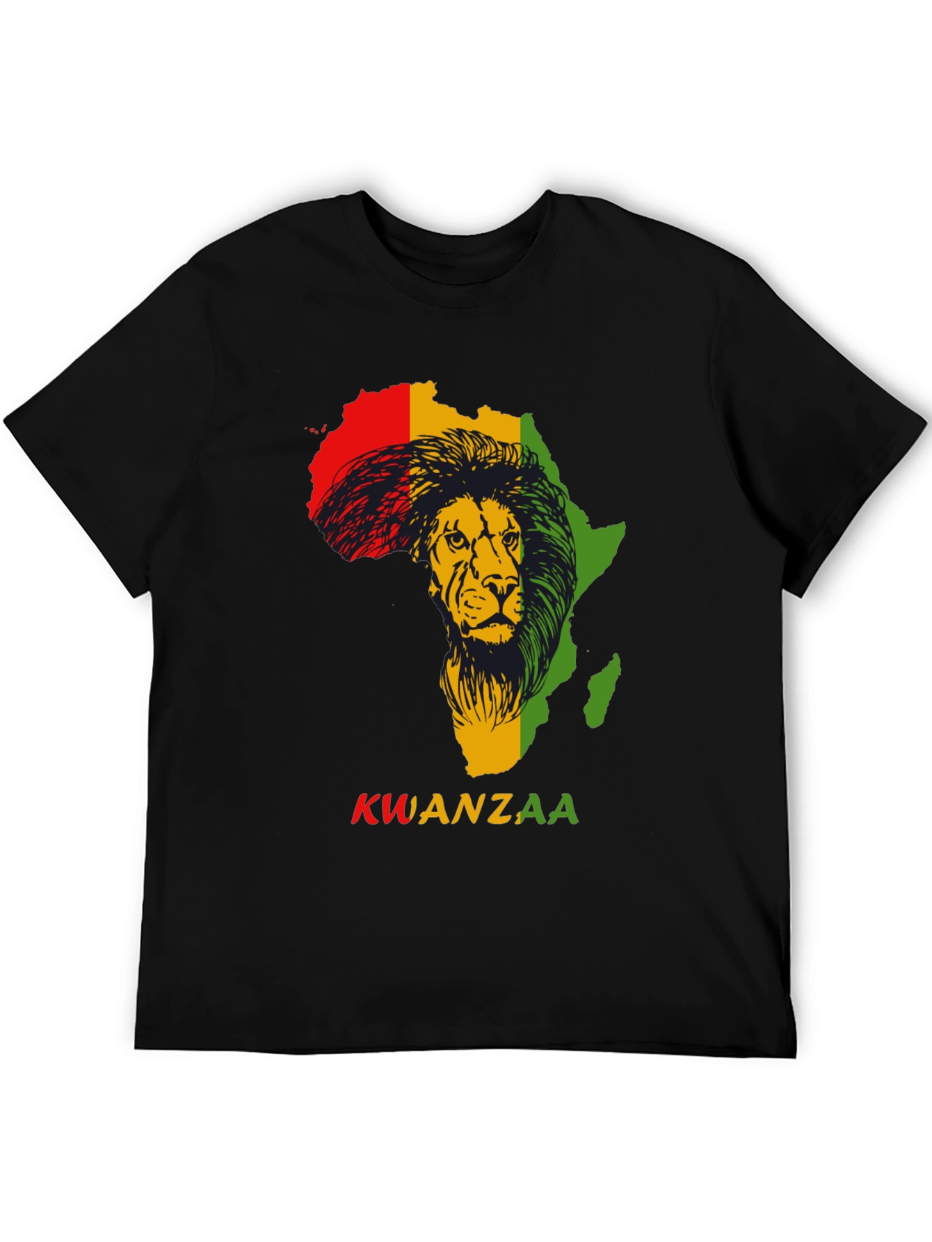 Kwanzaa Africa Lion Black T-Shirt