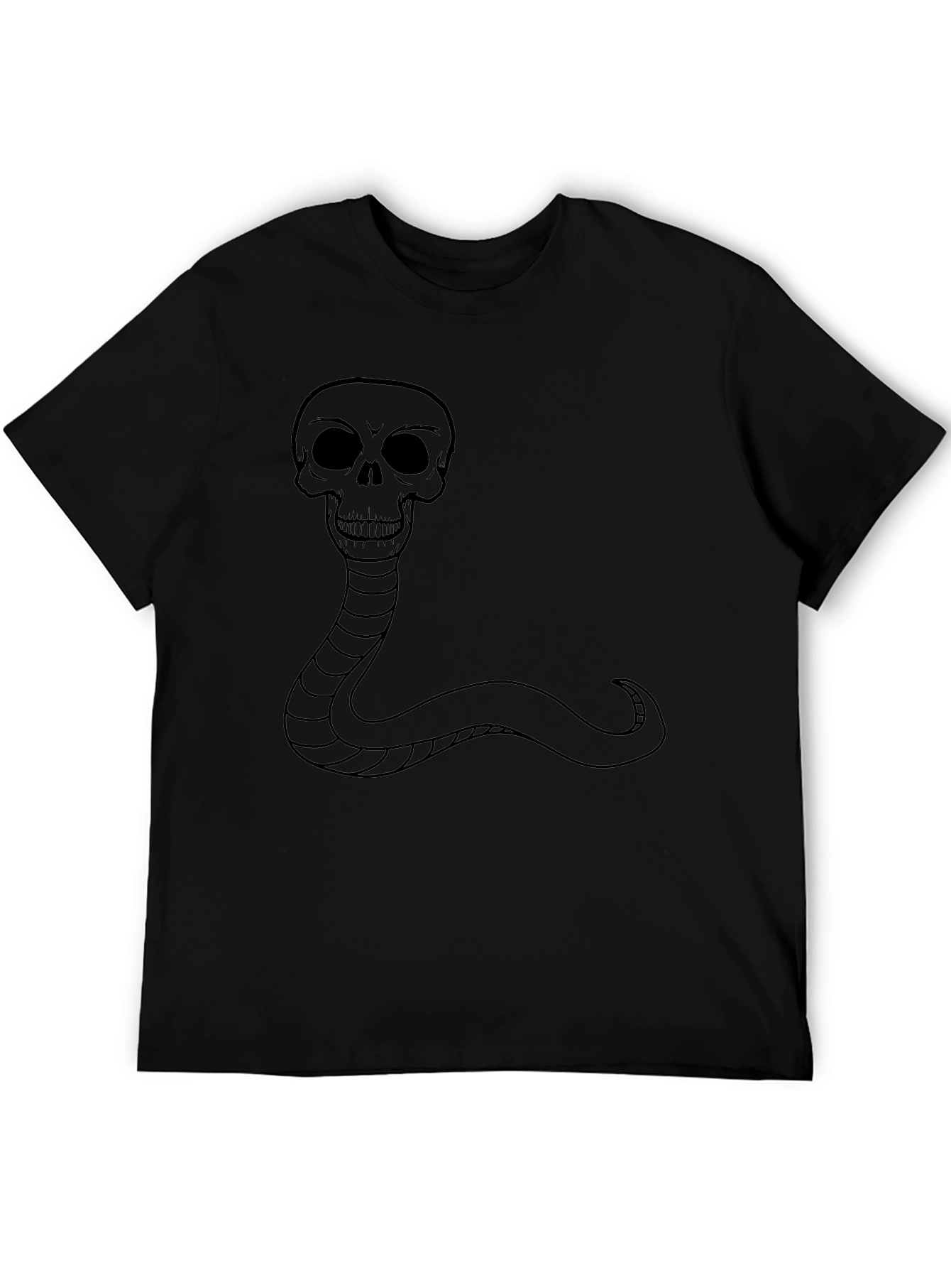 Skull Snake Graphic T-Shirt - Black Cotton Tee