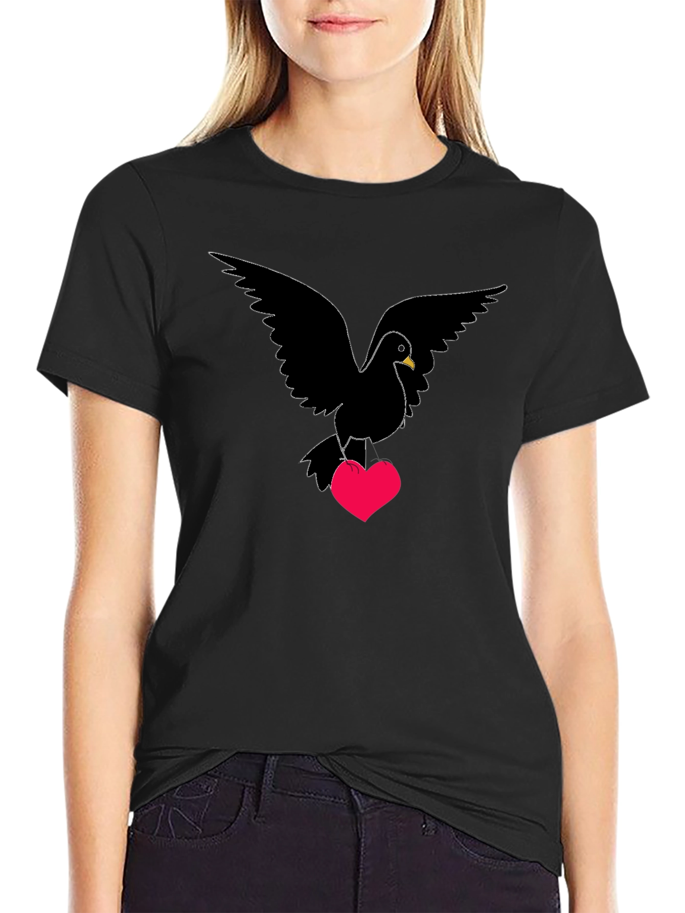 Dove Heart T-Shirt - Love Bird Graphic Tee