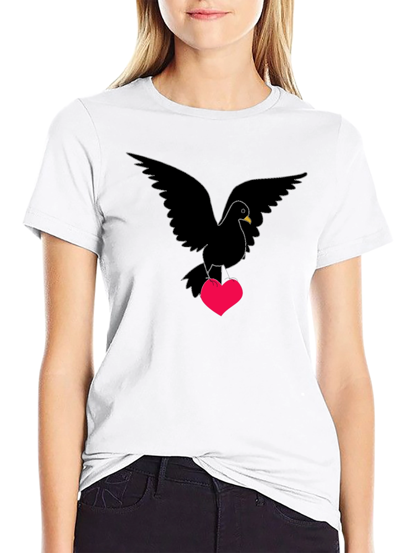 Dove Heart T-Shirt - Love Bird Graphic Tee