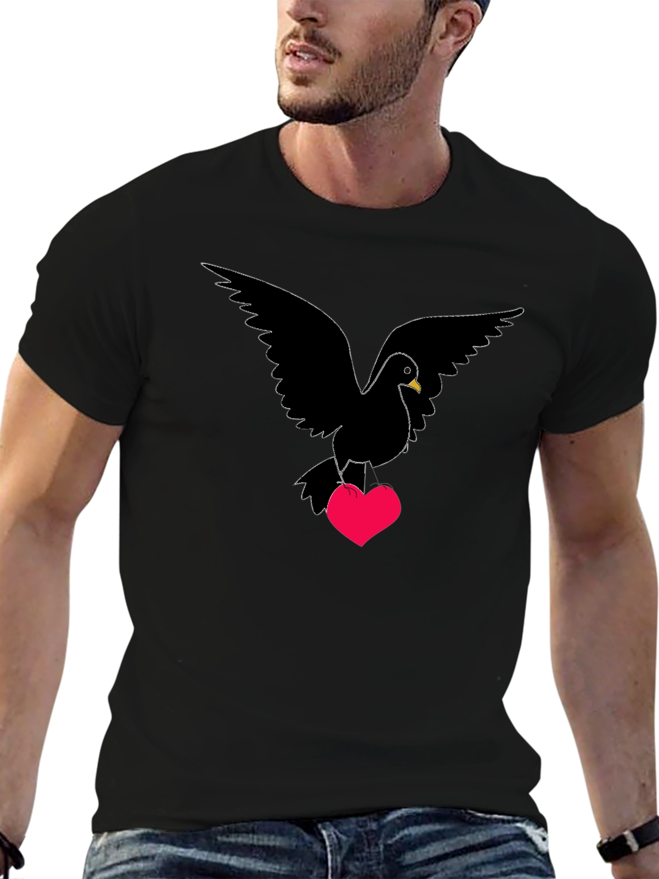 Dove Heart T-Shirt - Love Bird Graphic Tee