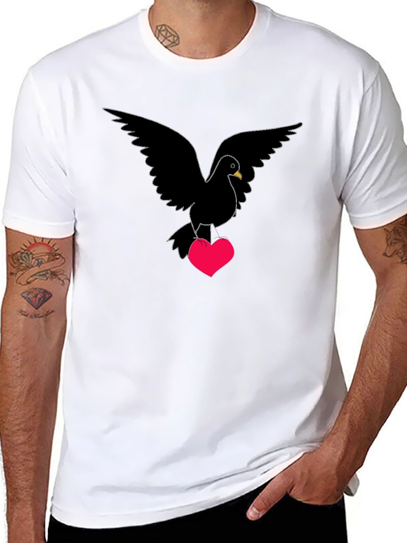 Dove Heart T-Shirt - Love Bird Graphic Tee
