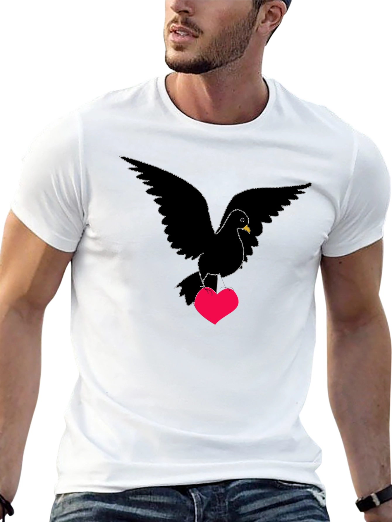 Dove Heart T-Shirt - Love Bird Graphic Tee