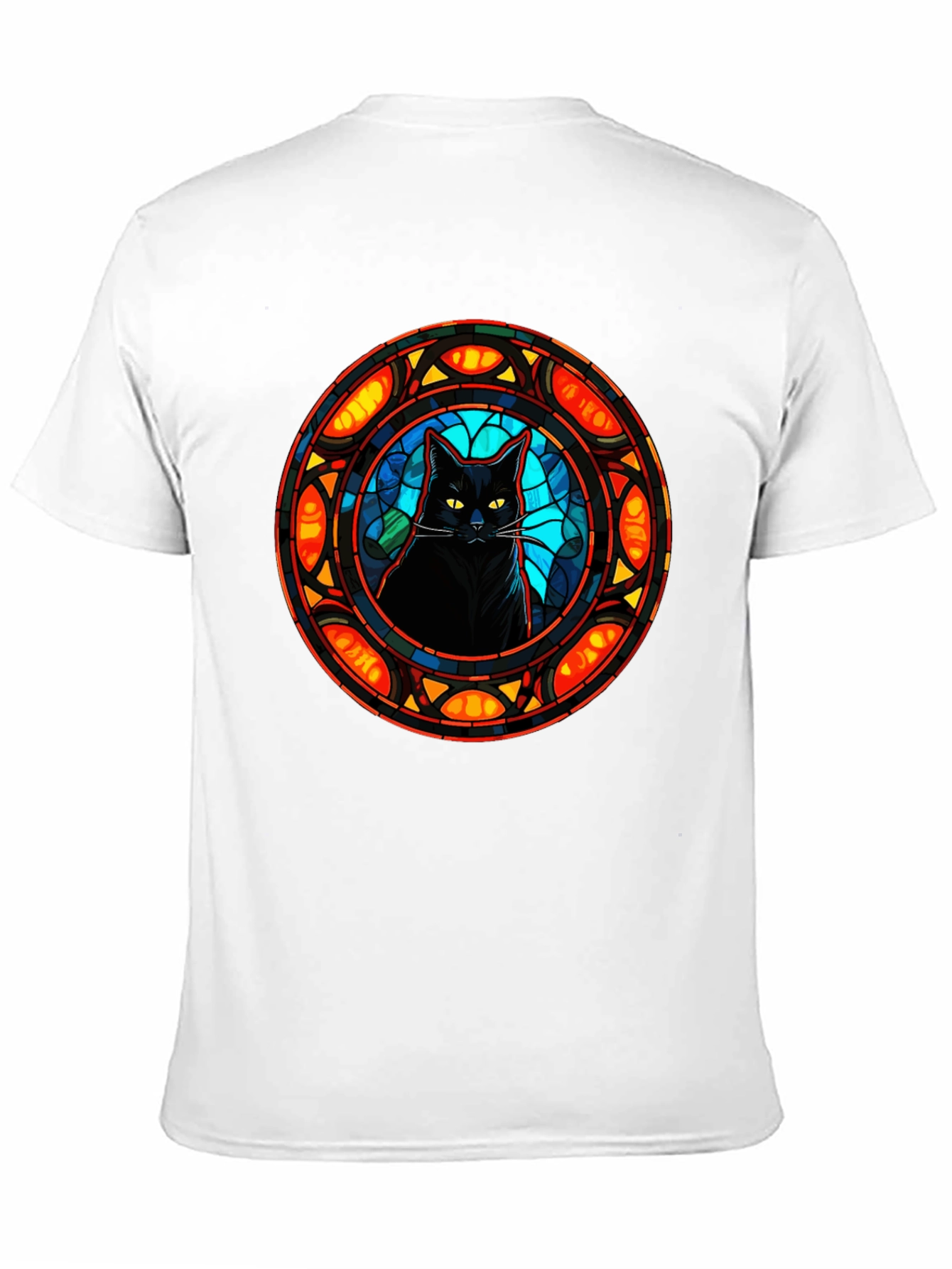 Stained Glass Cat Graphic Tee - Stylish Comfort