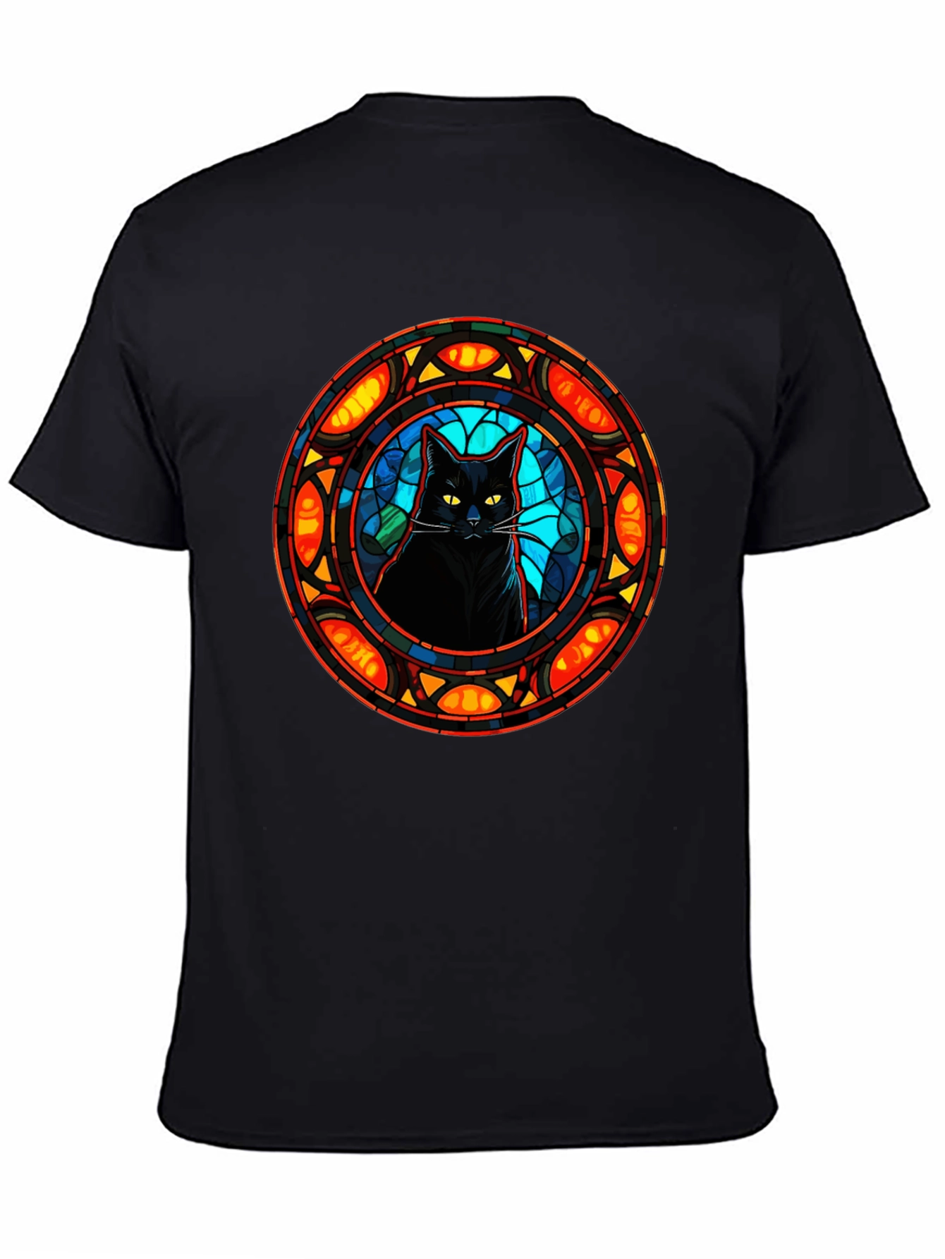 Stained Glass Cat Graphic Tee - Stylish Comfort
