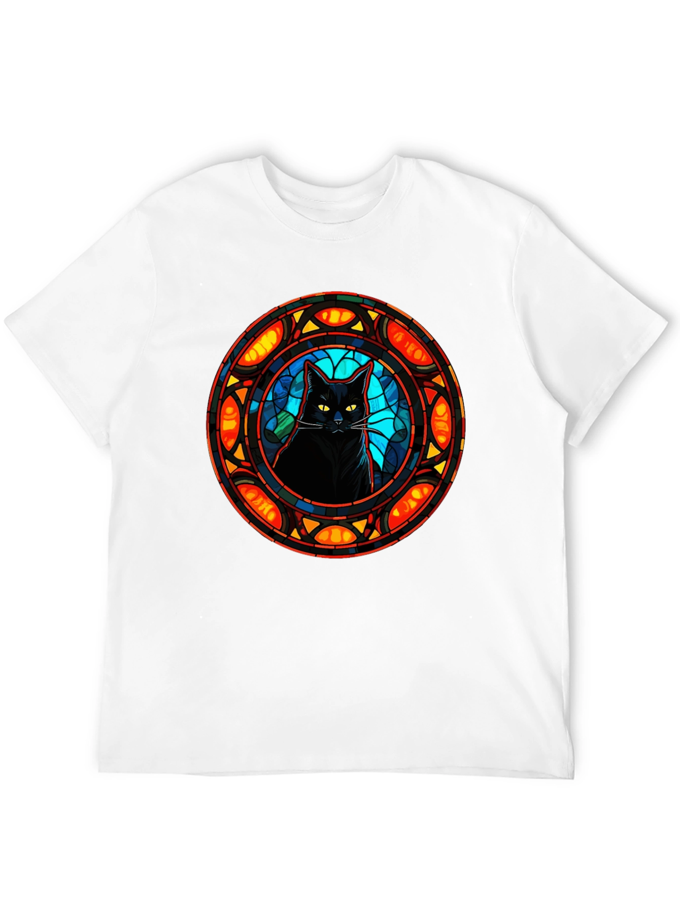 Stained Glass Cat Graphic Tee - Stylish Comfort