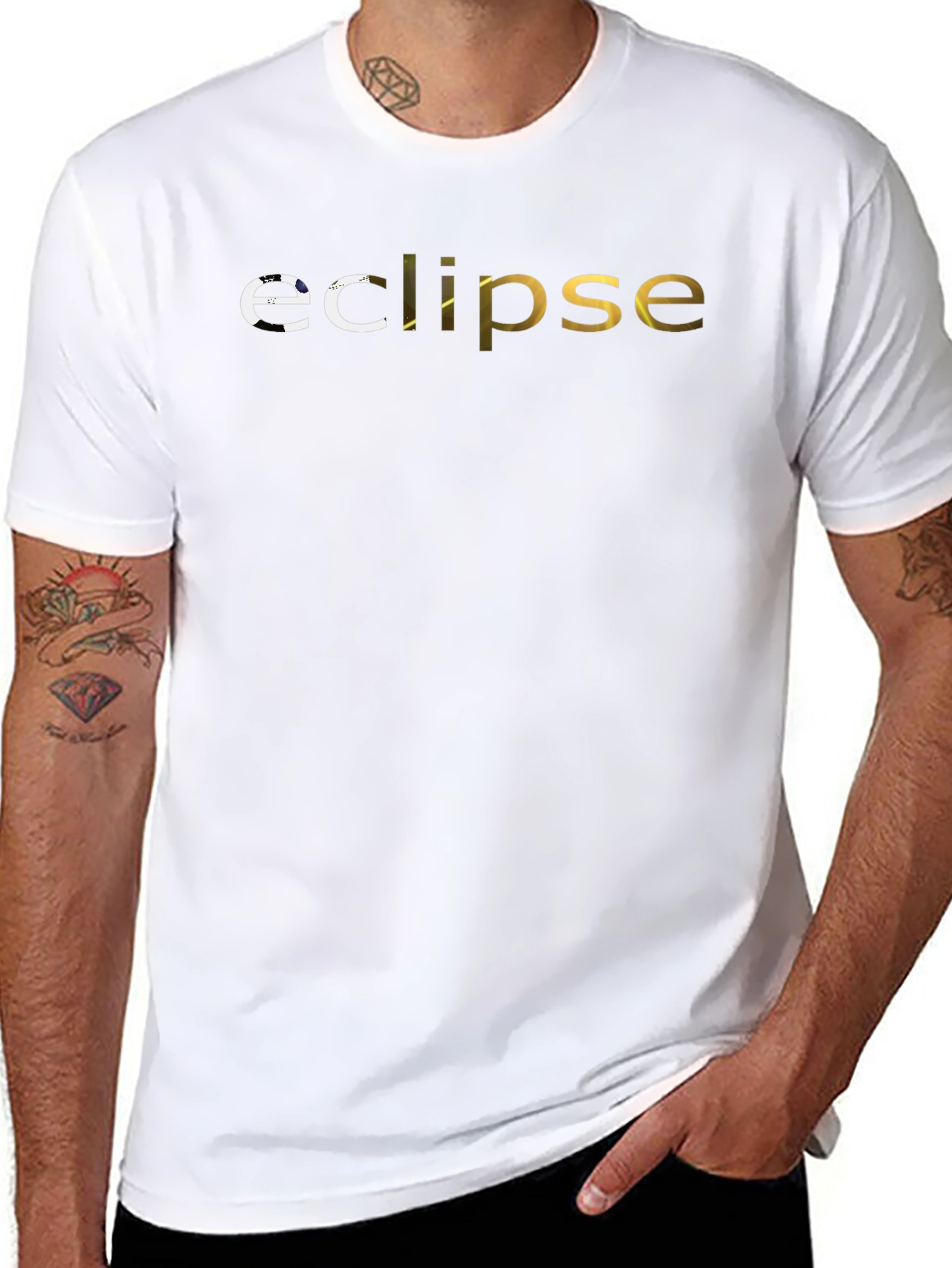 Eclipse Graphic Print Black T-Shirt