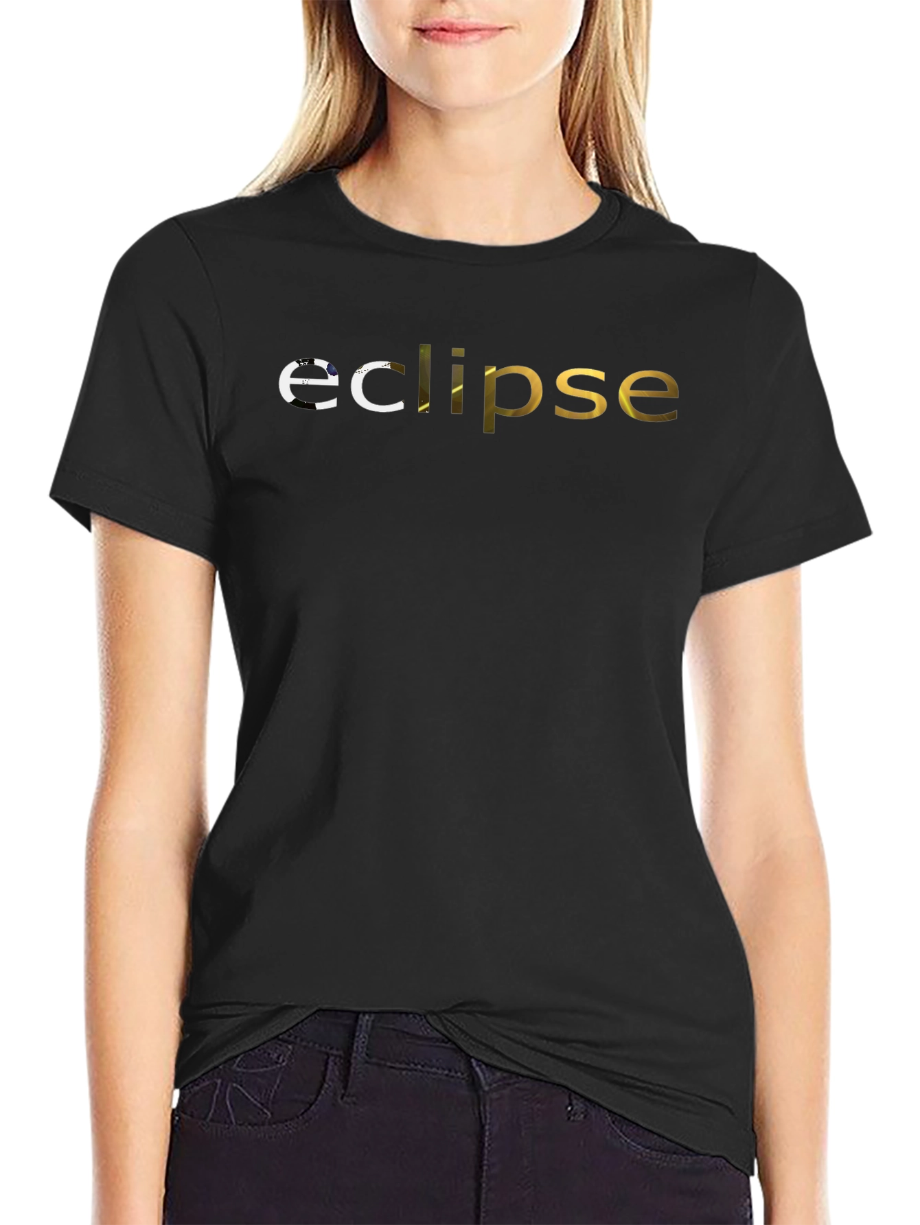 Eclipse Graphic Print Black T-Shirt