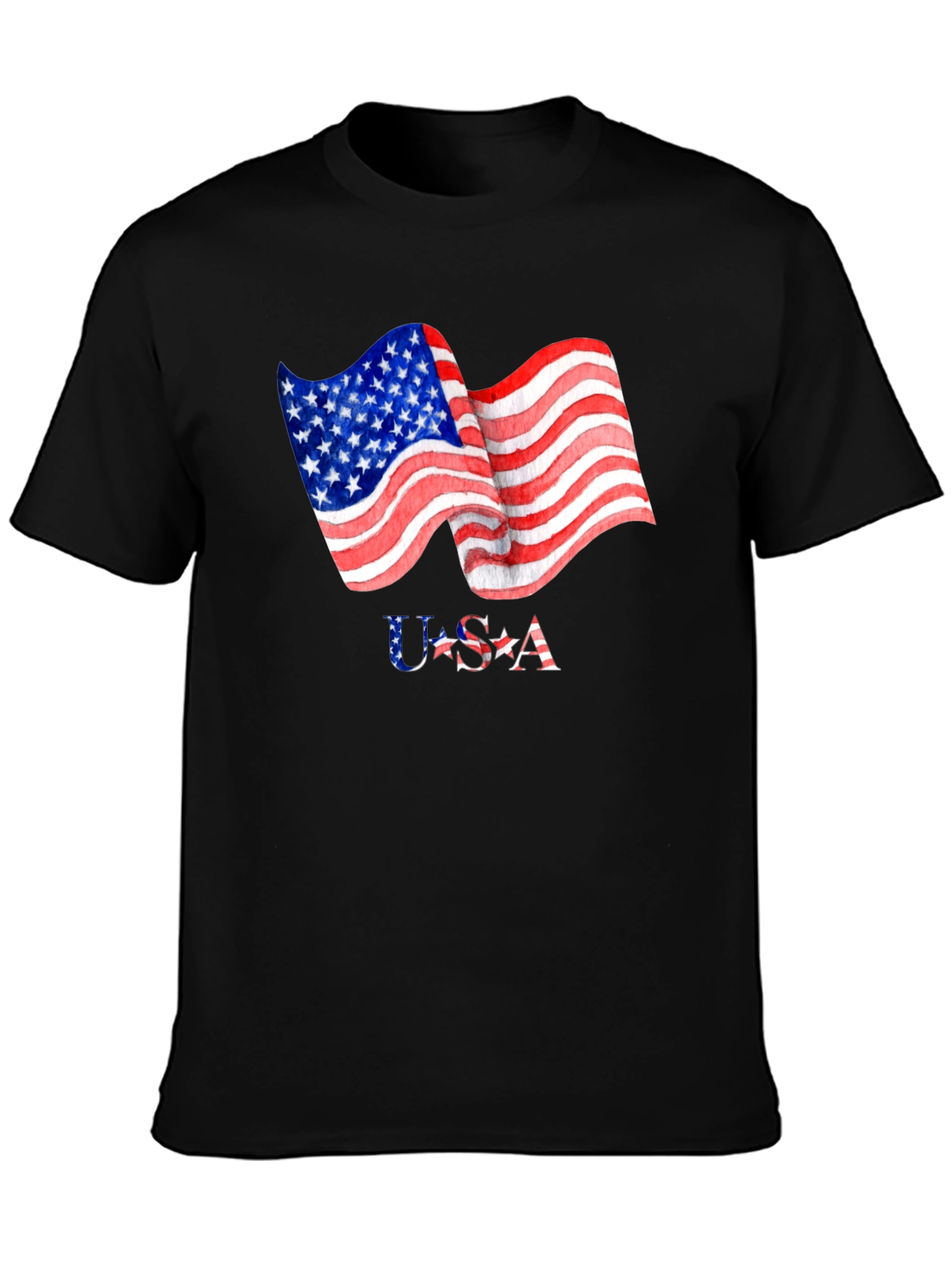 USA Flag Graphic Print T-Shirt