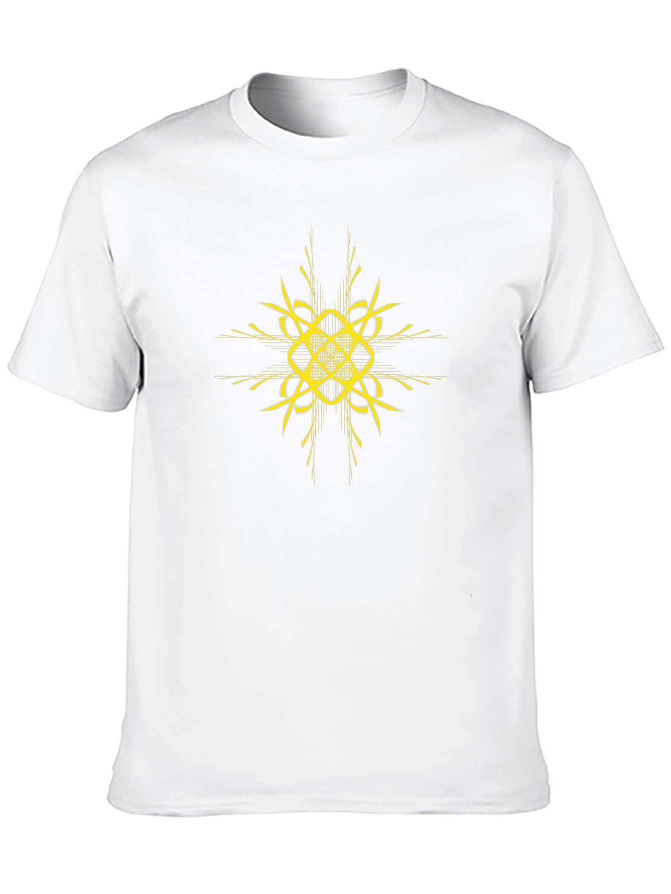 Black T-Shirt with Abstract Gold Design
