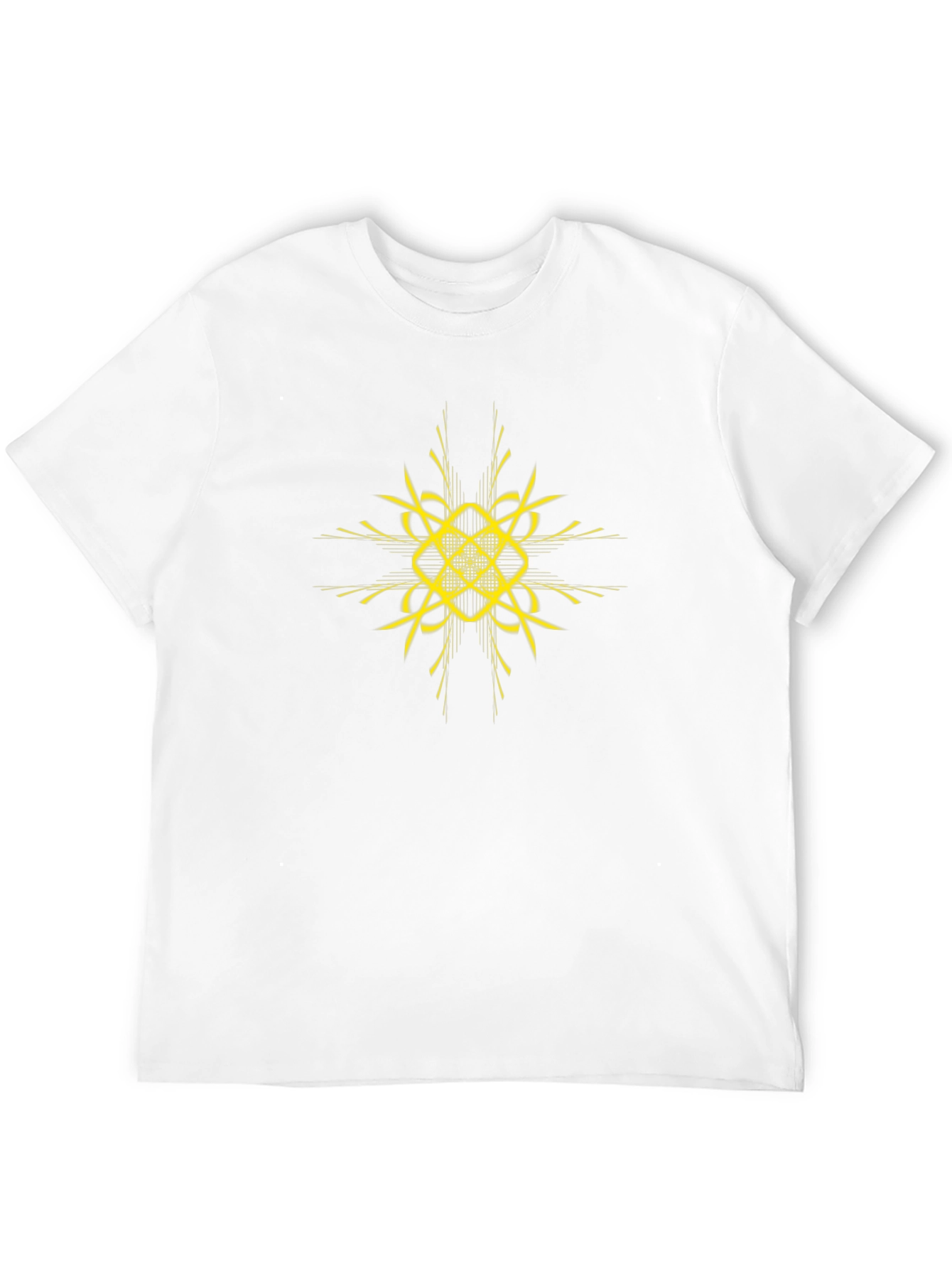 Black T-Shirt with Abstract Gold Design