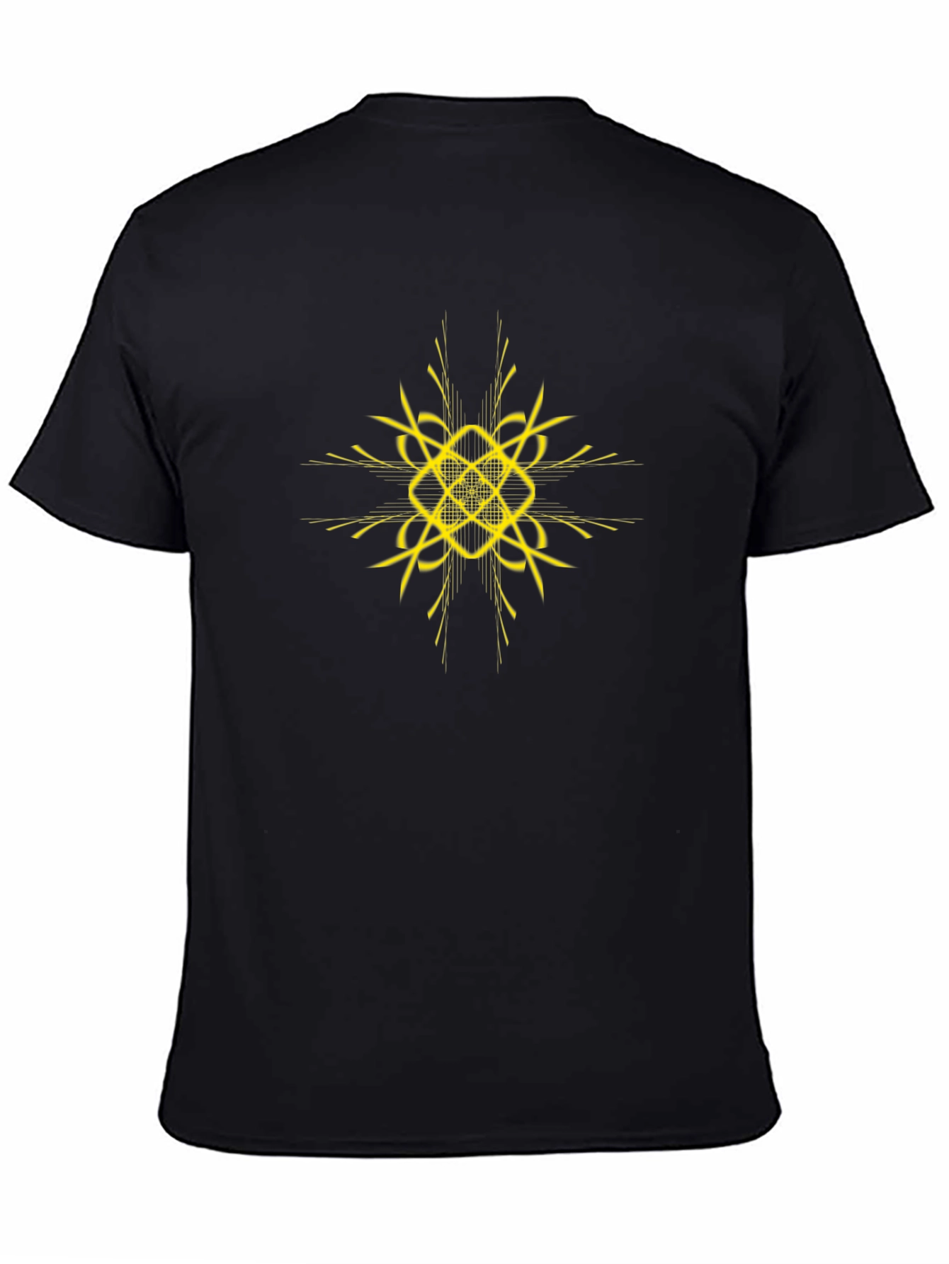 Black T-Shirt with Abstract Gold Design