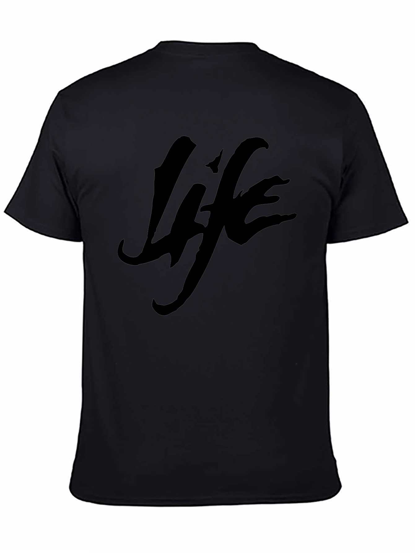 Life Graphic Tee - Black Casual T-Shirt