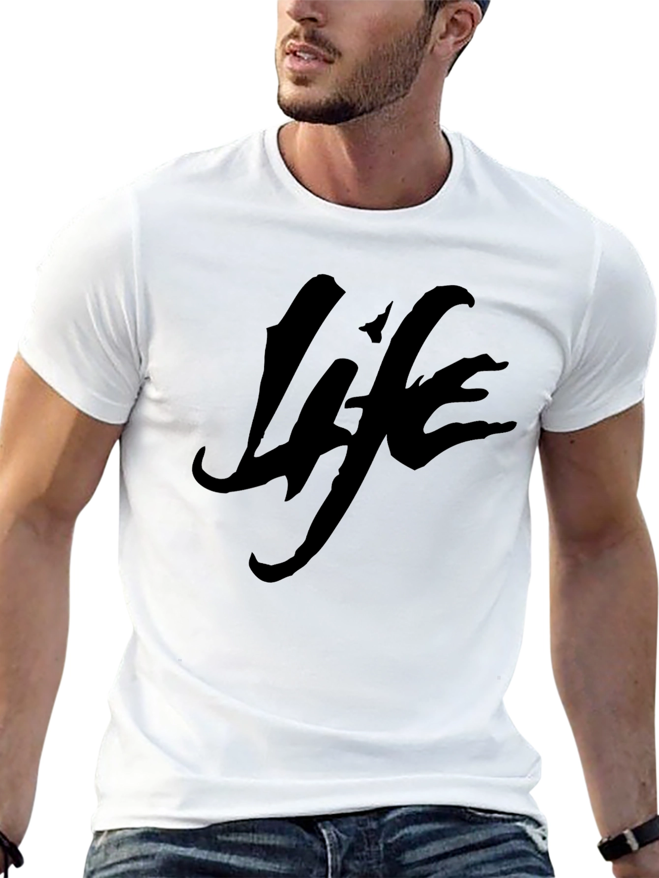 Life Graphic Tee - Black Casual T-Shirt