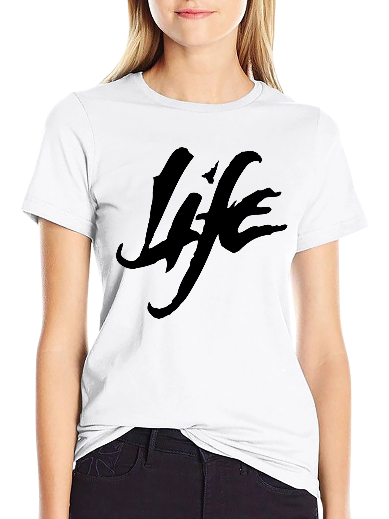 Life Graphic Tee - Black Casual T-Shirt