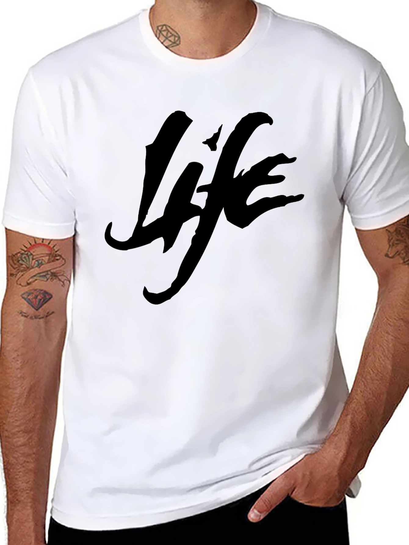 Life Graphic Tee - Black Casual T-Shirt