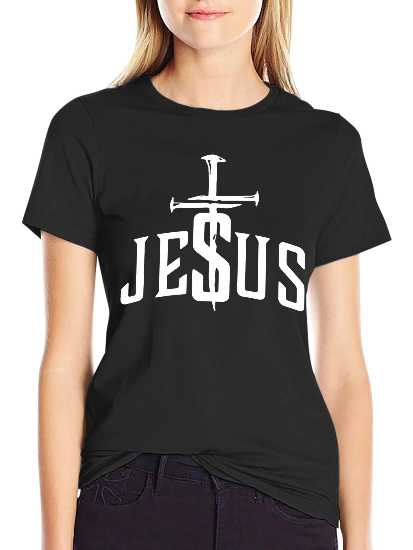 Jesus T-Shirt with Cross - Christian Apparel