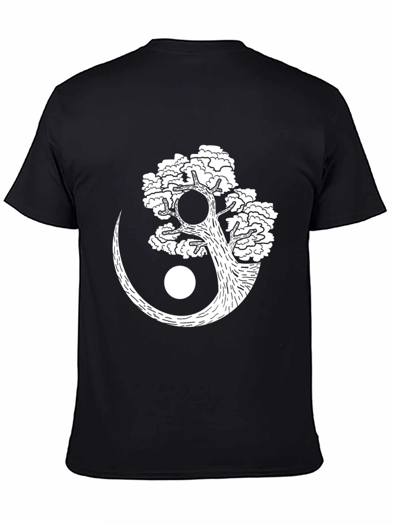 Yin Yang Tree Graphic Tee - Black