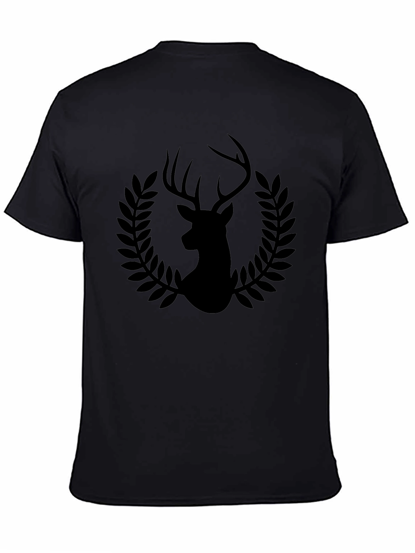 Mens Black Deer Graphic Tee