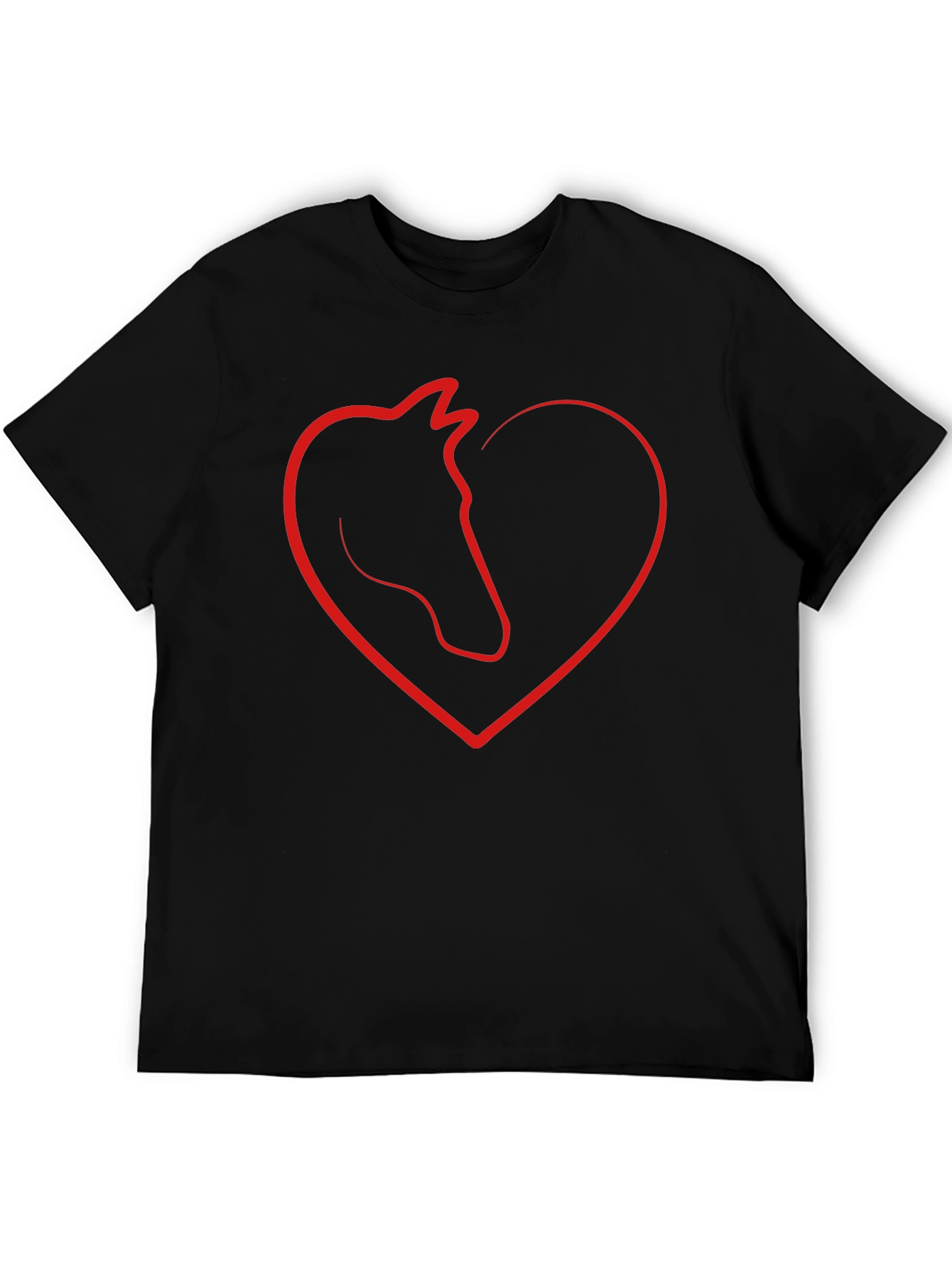Horse Lover Heart Graphic Tee - Black